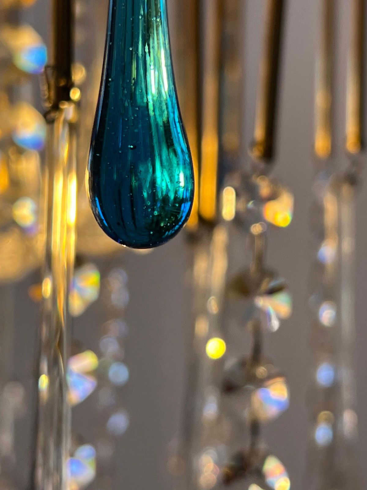Grace Kelly's Tears Murano Chandelier 1980s photo 1077.0