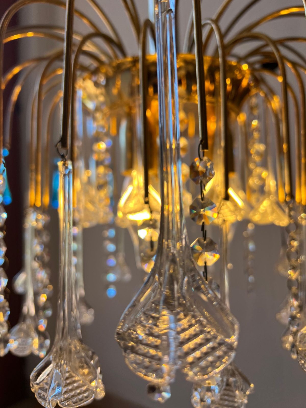 photo for sale Grace Kelly's Tears Murano Chandelier 1980s