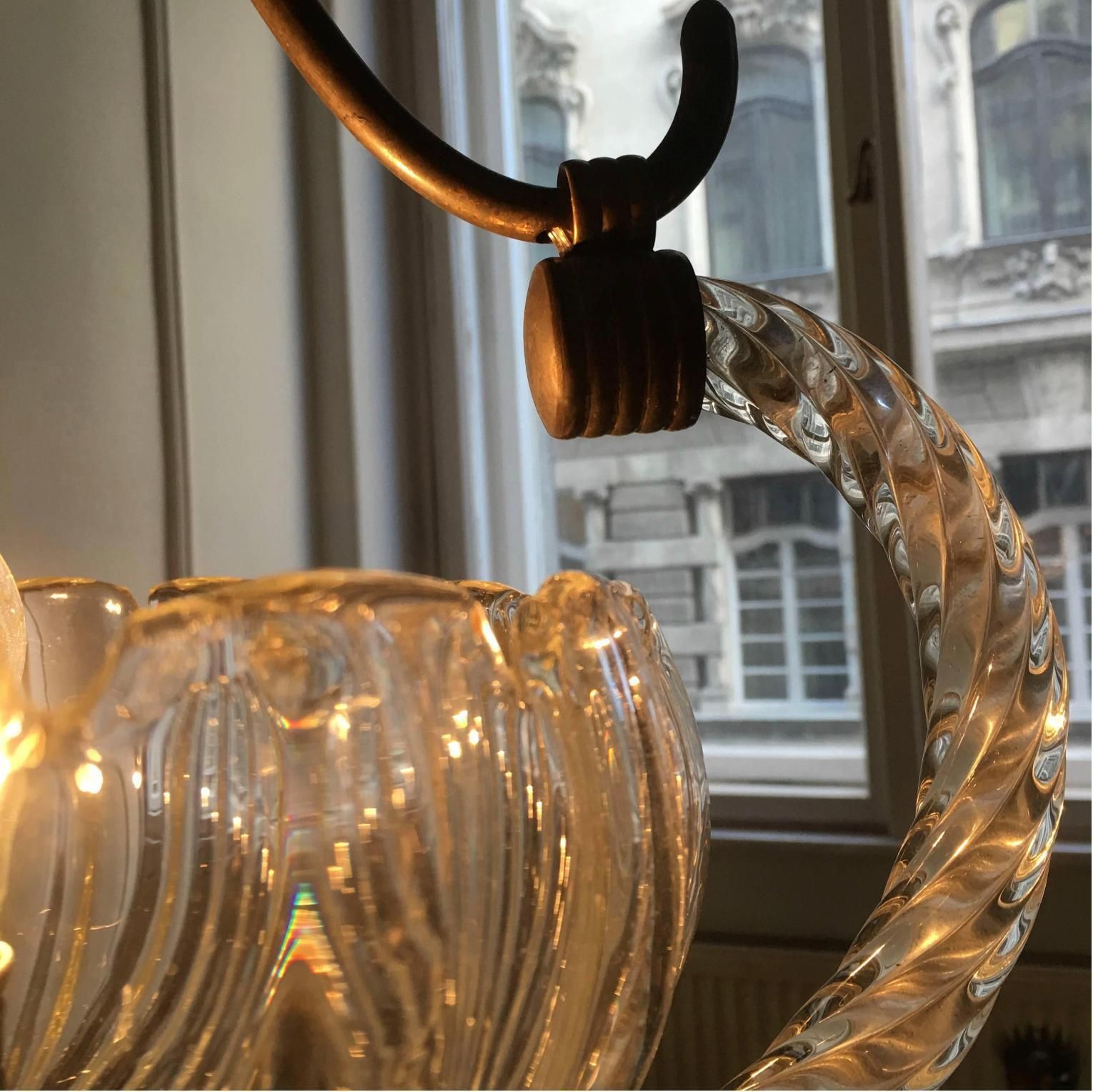 photo furniture Art Deco Italian Chandelier By Ercole Barovier, Murano, 1940