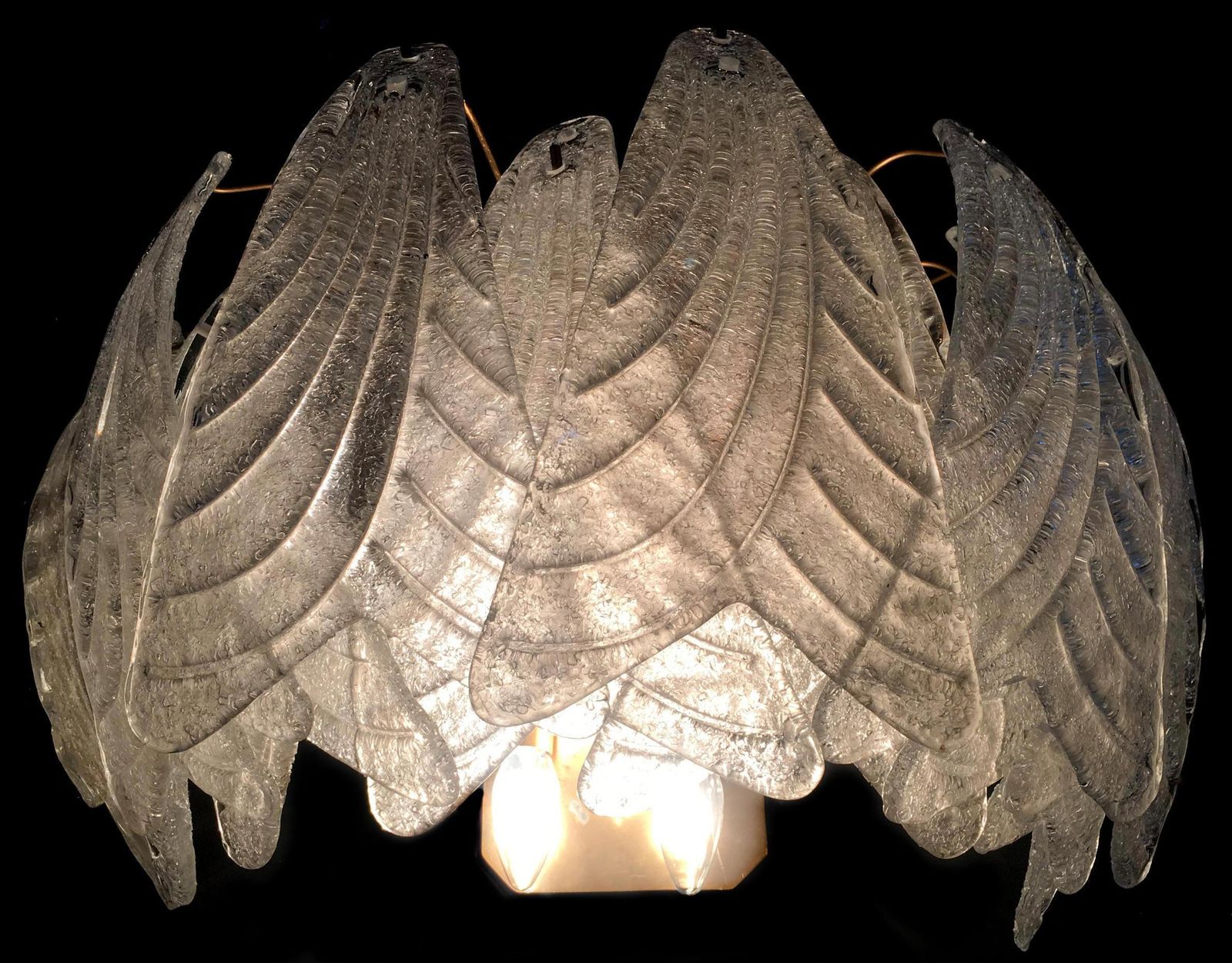 Pair Of Italian Sconces Barovier & Toso Style, Murano, 1970 photo for sale