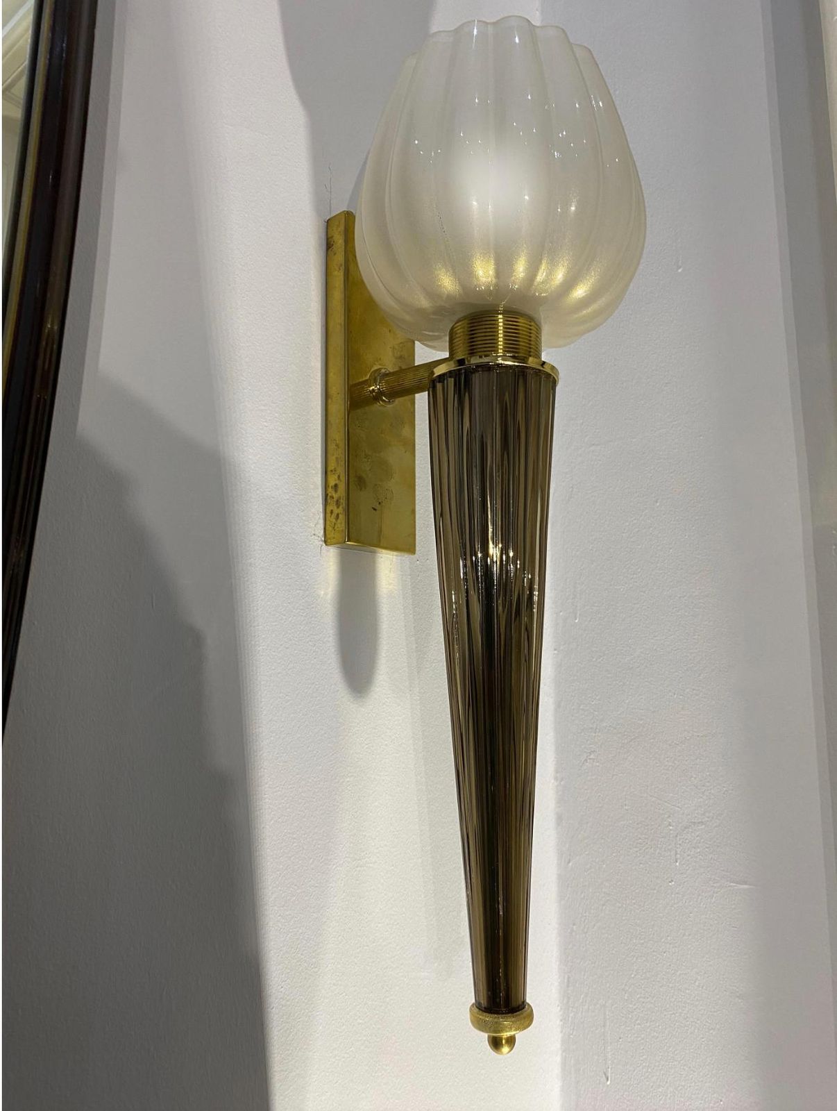 Pair Of Charming Sconce By Barovier & Toso, Murano, 1970s photo vinterior