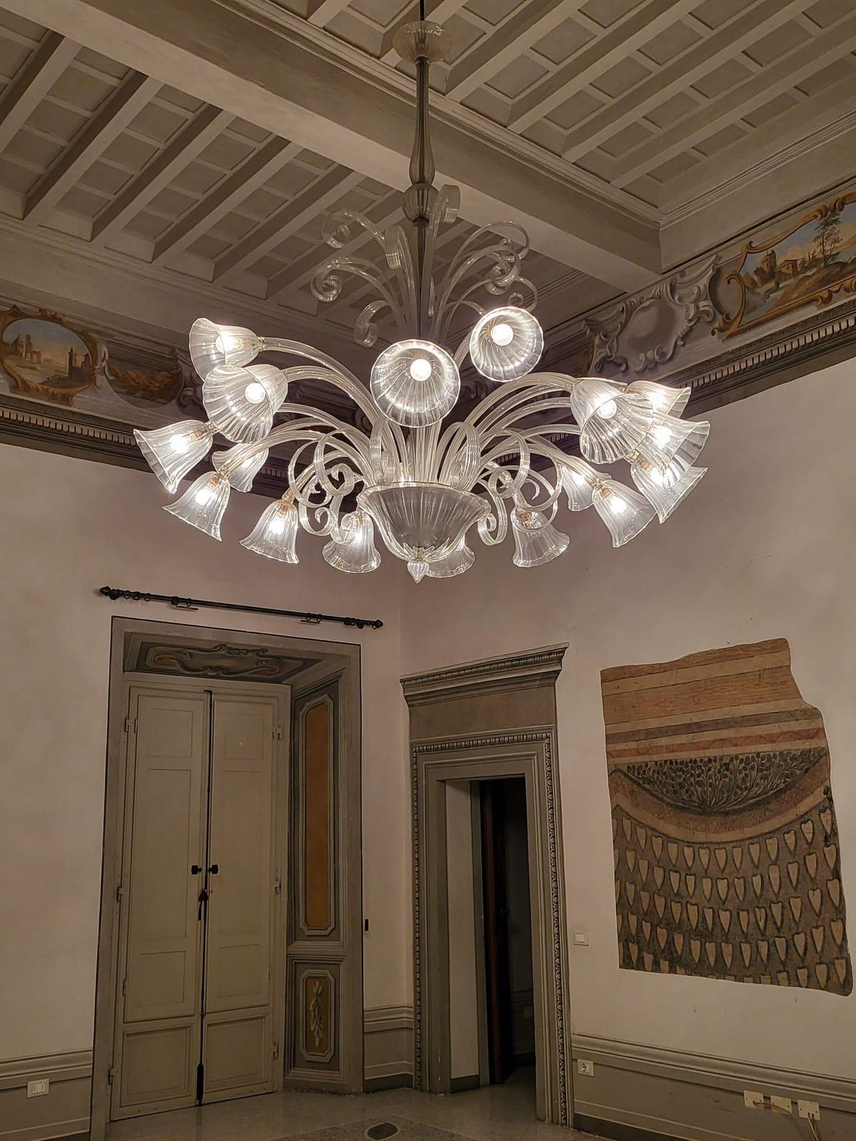 Art Deco Chandelier By Ercole Barovier, Murano, 1940s photo for sale
