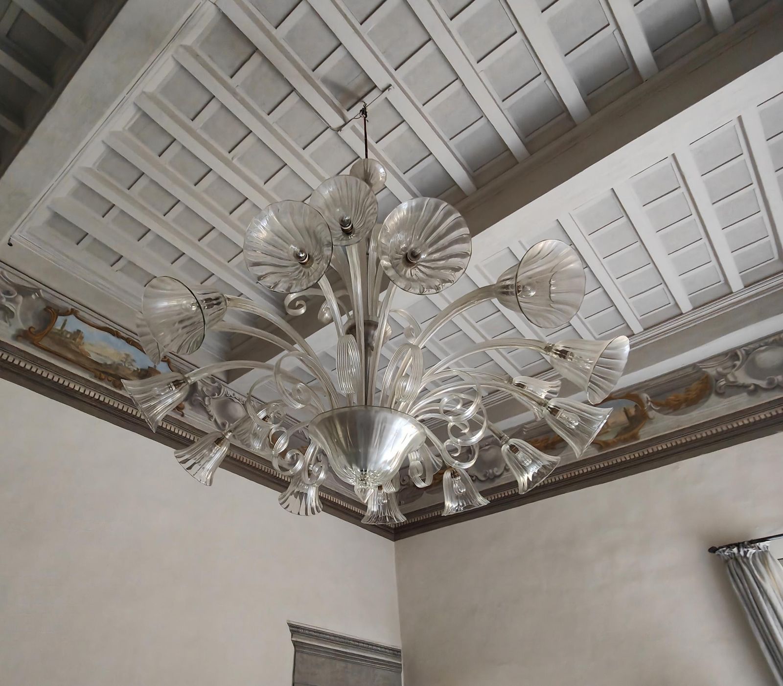 Art Deco Chandelier By Ercole Barovier, Murano, 1940s photo Lighting