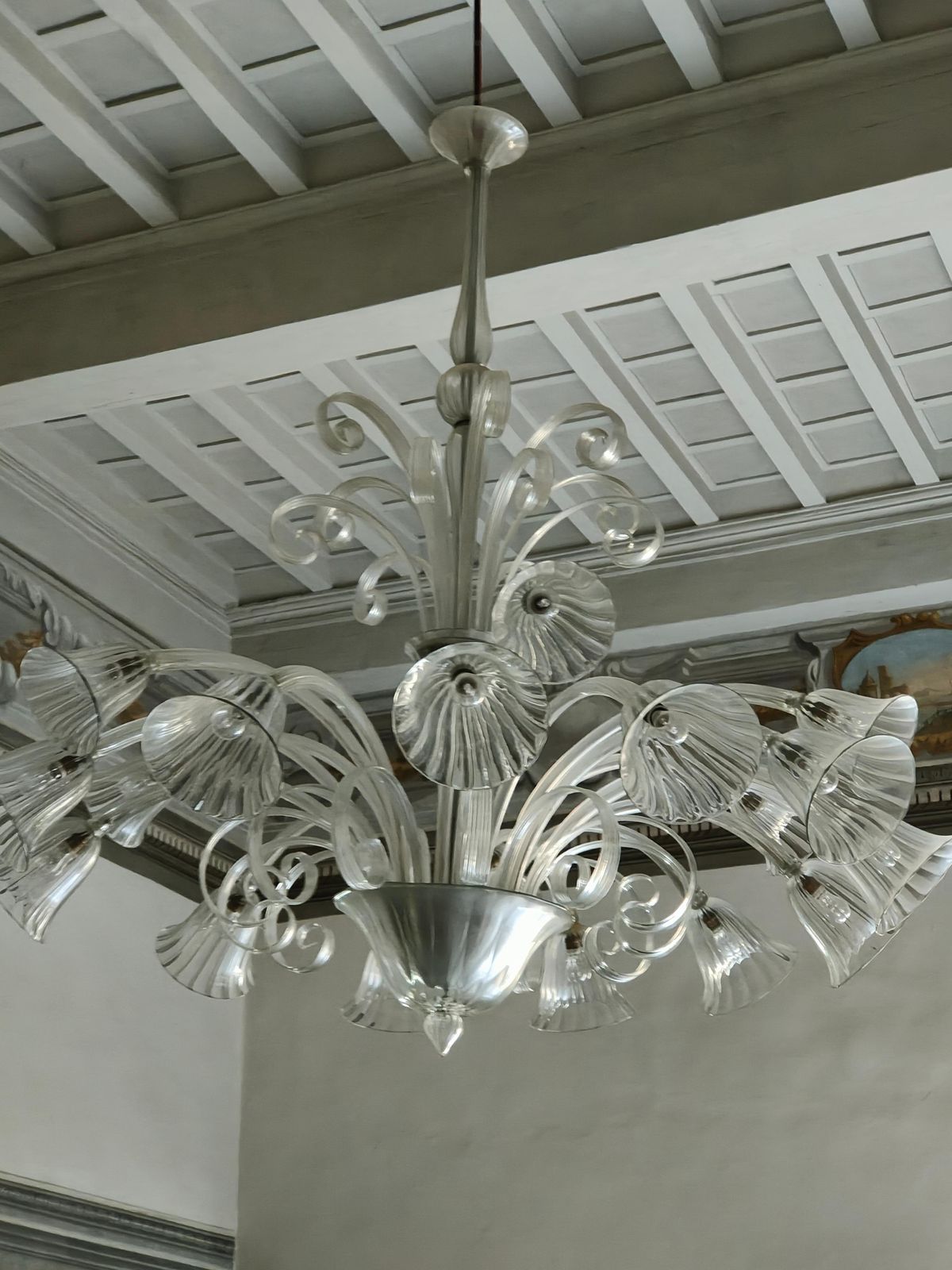 Art Deco Chandelier By Ercole Barovier, Murano, 1940s photo vintage
