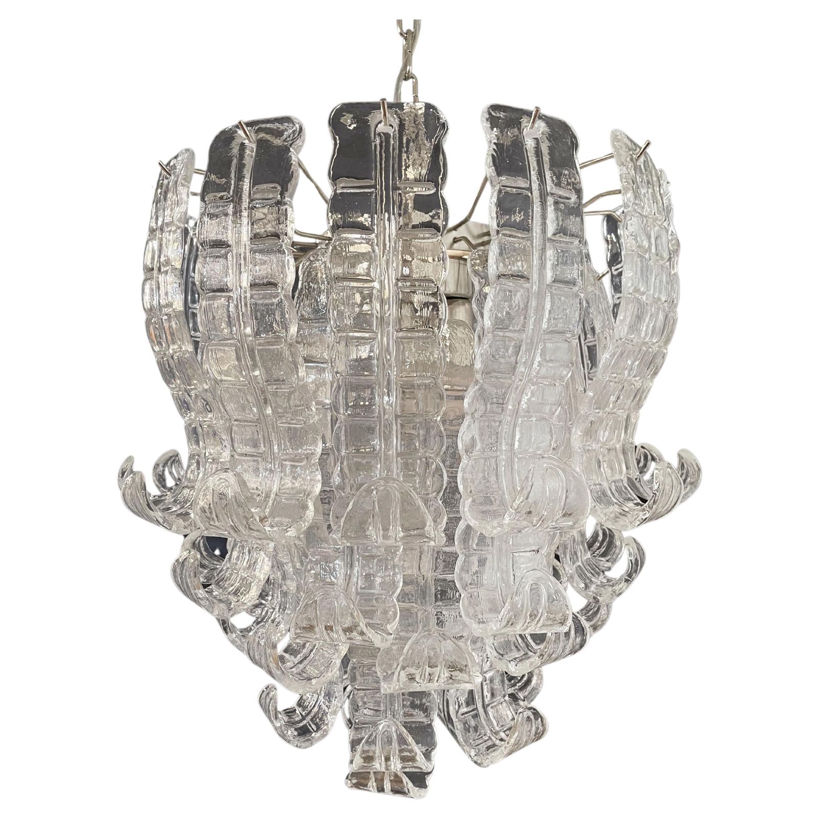 Spectacular Venetian Pink Glass Chandelier. Murano photo furniture