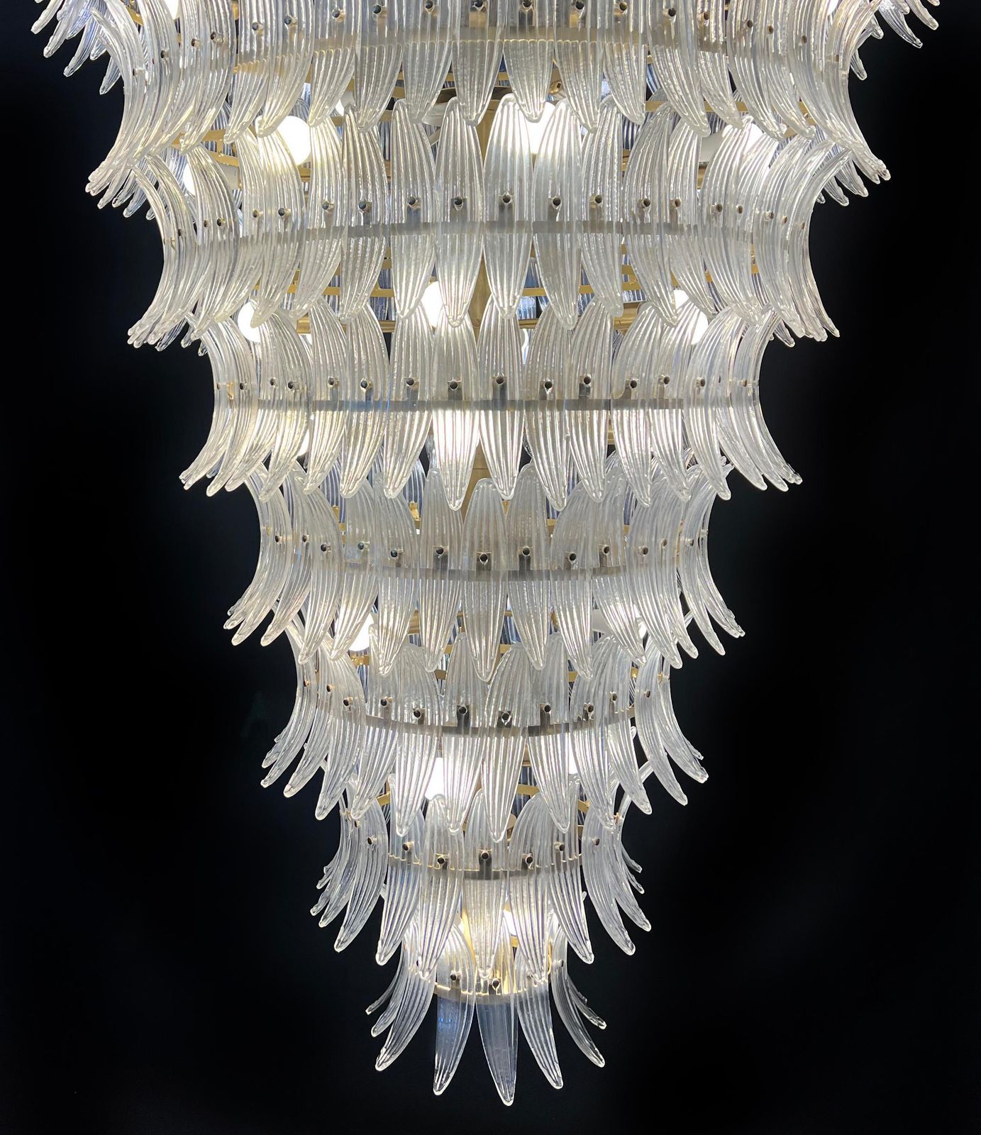 15377.0 Giant Royal Pearl Palmette Chandelier, Murano photo