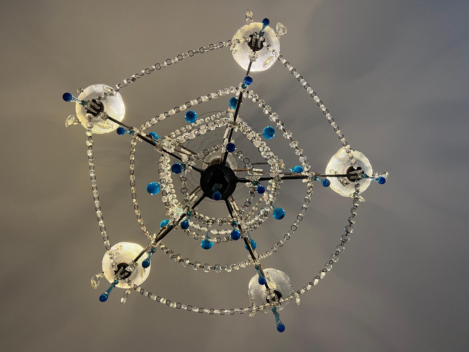 photo for sale Greta Garbo's Tears Murano Chandelier 1980s