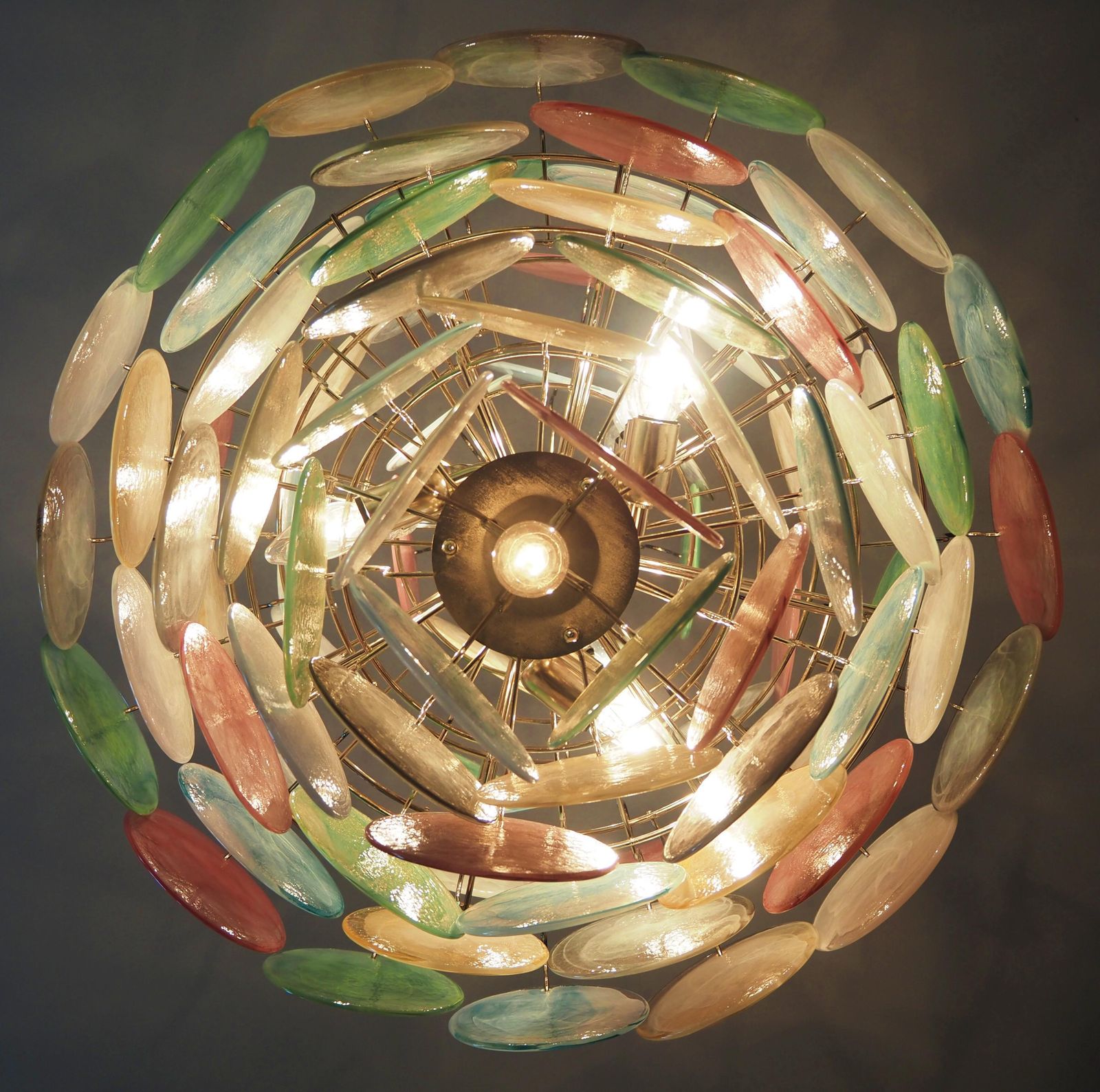 5382.0 Pair Mid Century Italian Arlecchino Murano Chandeliers photo