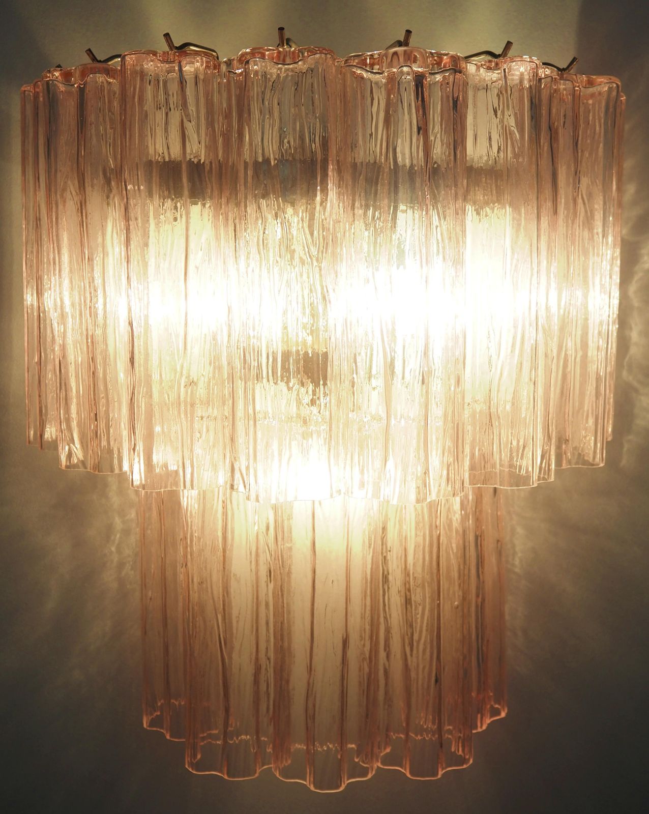 photo furniture Fantastic Pair Of Murano Glass Tube Wall Sconces   13 Pink Glass Tube