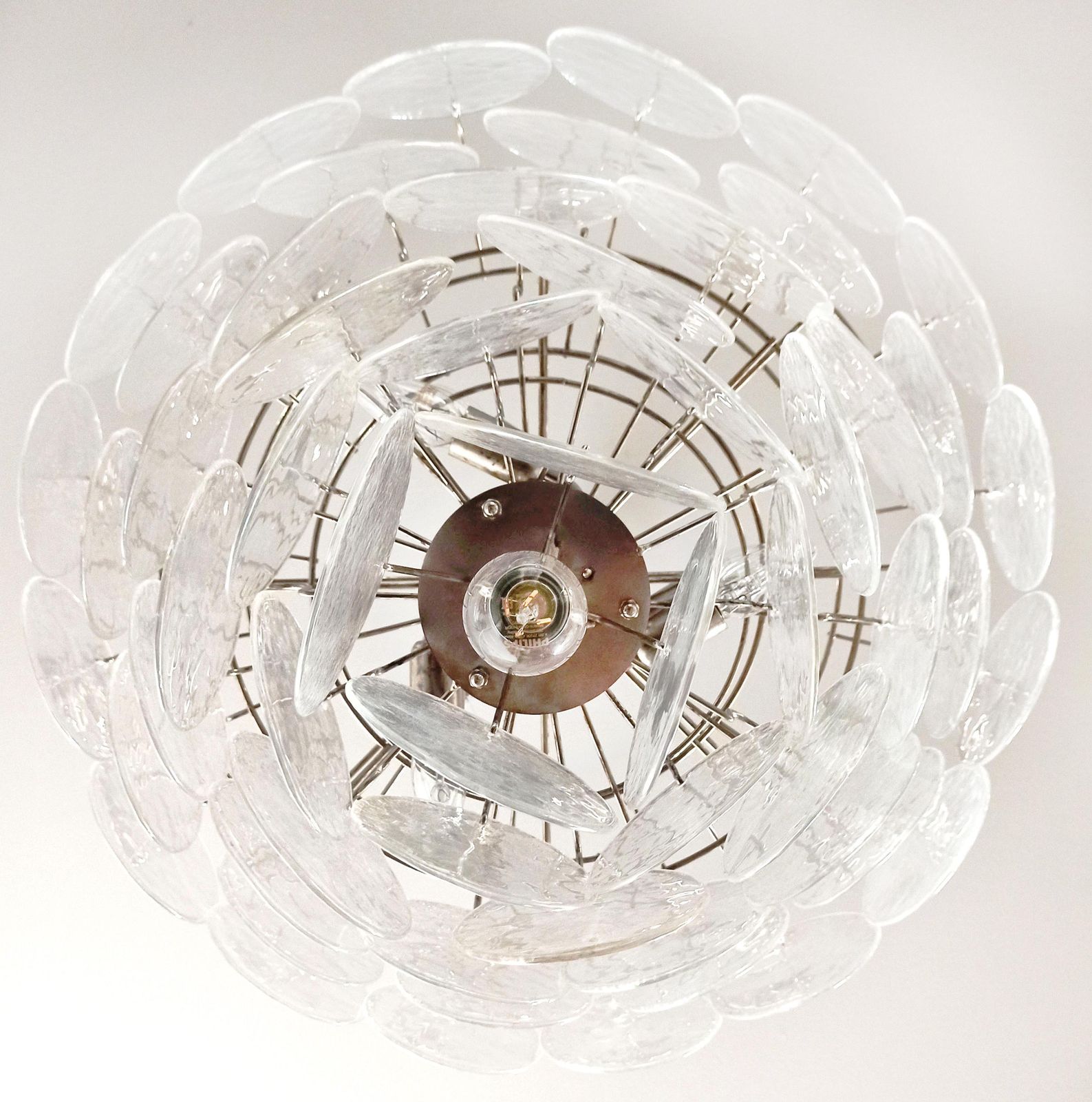 Beautiful High Quality Murano Chandeliers Space Age   57 Iridescent Glassess photo for sale