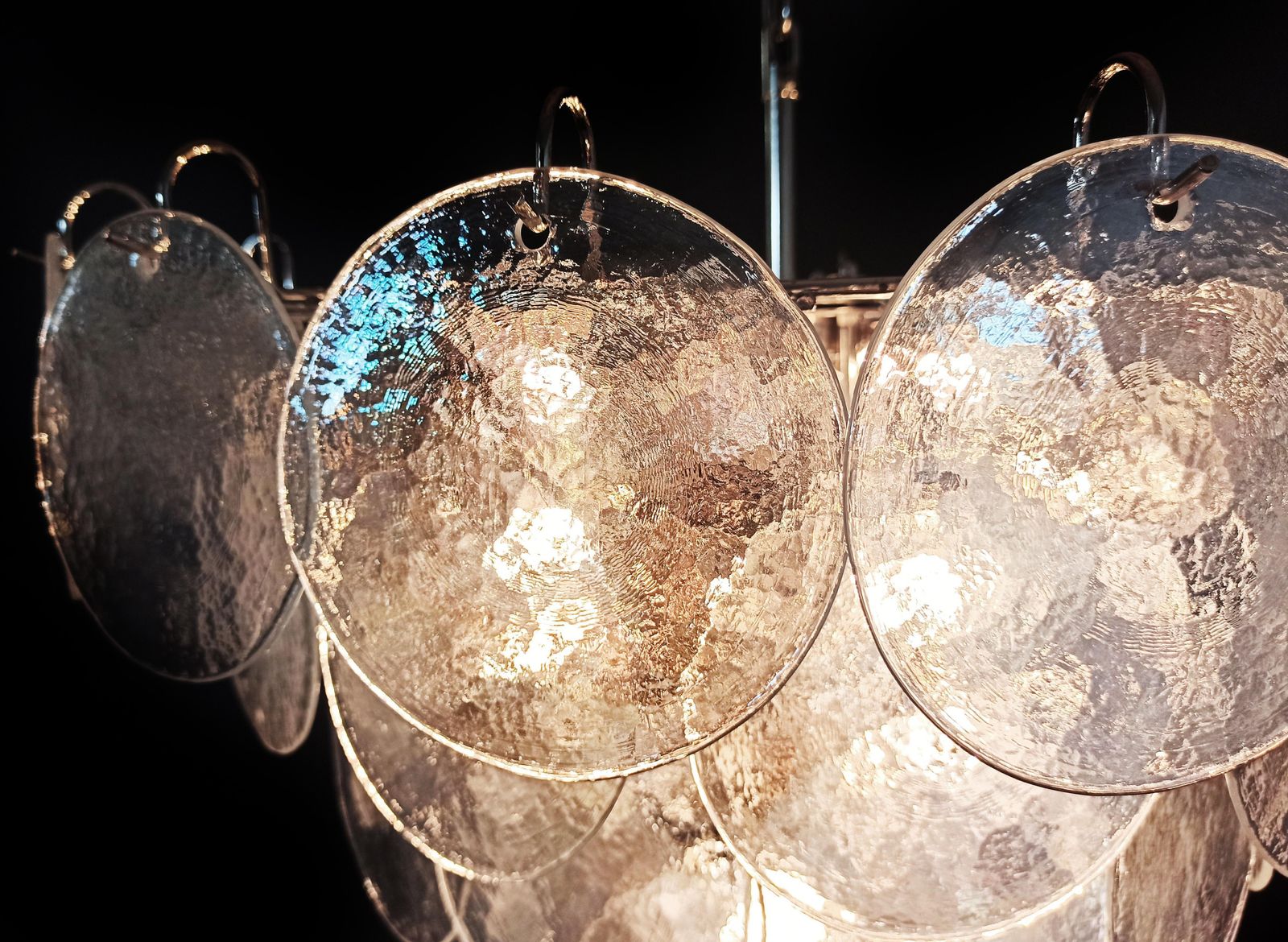 photo furniture Beautiful High Quality Murano Chandeliers Space Age   57 Iridescent Glassess