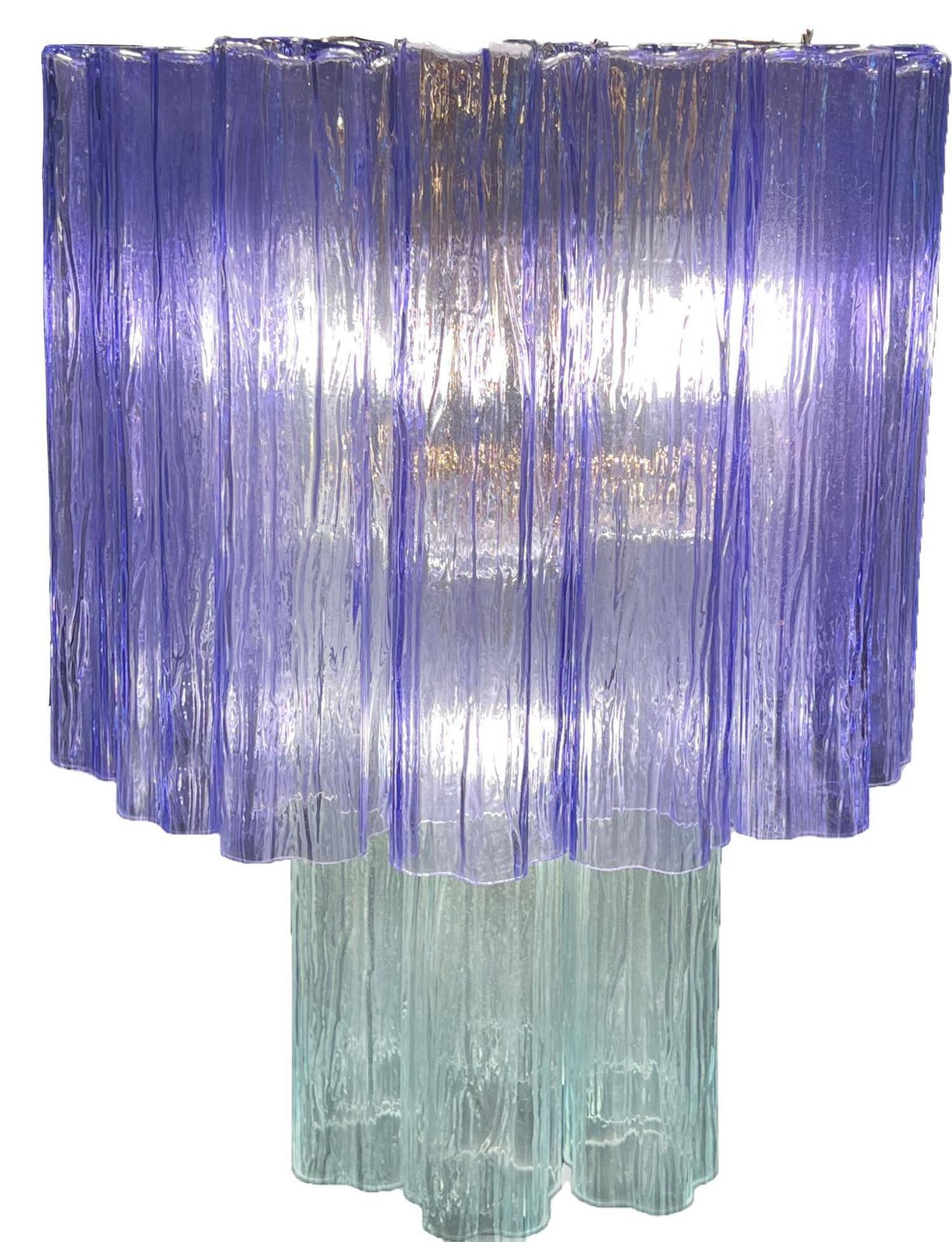 Charming Pair Italian Amethyst & Clear Chandeliers By Valentina Planta, Murano photo buy