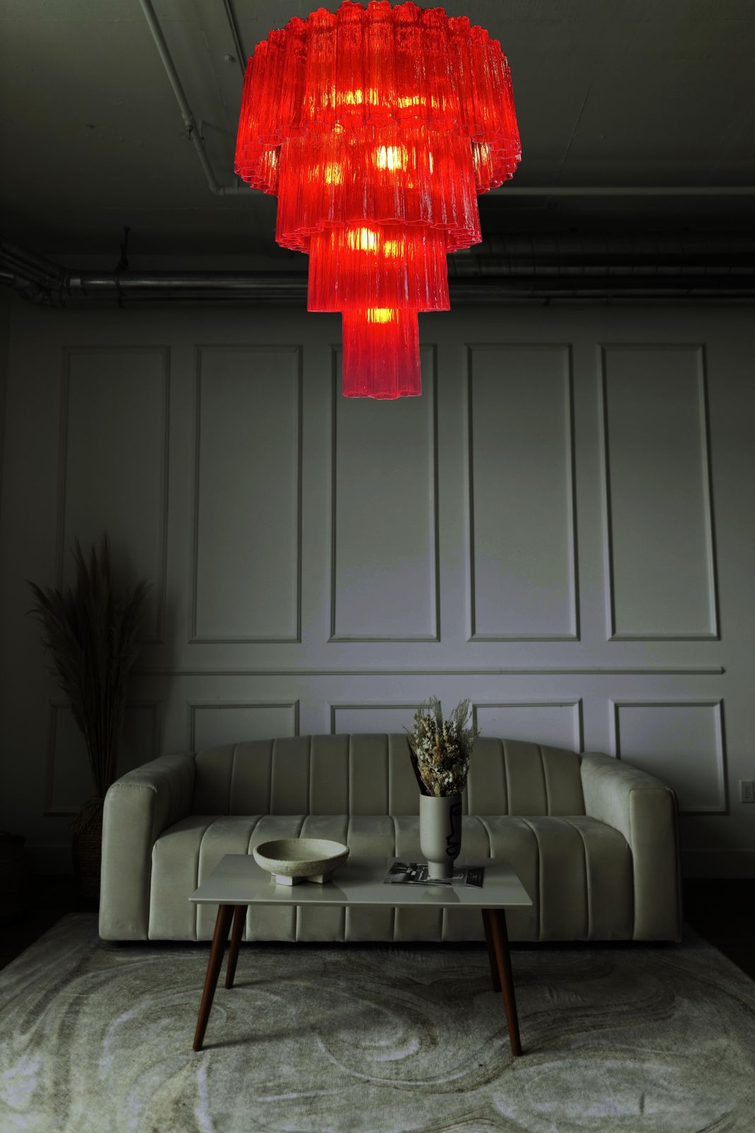 Elegant And Refined Italian Chandelier By Valentina Planta, Murano photo vintage