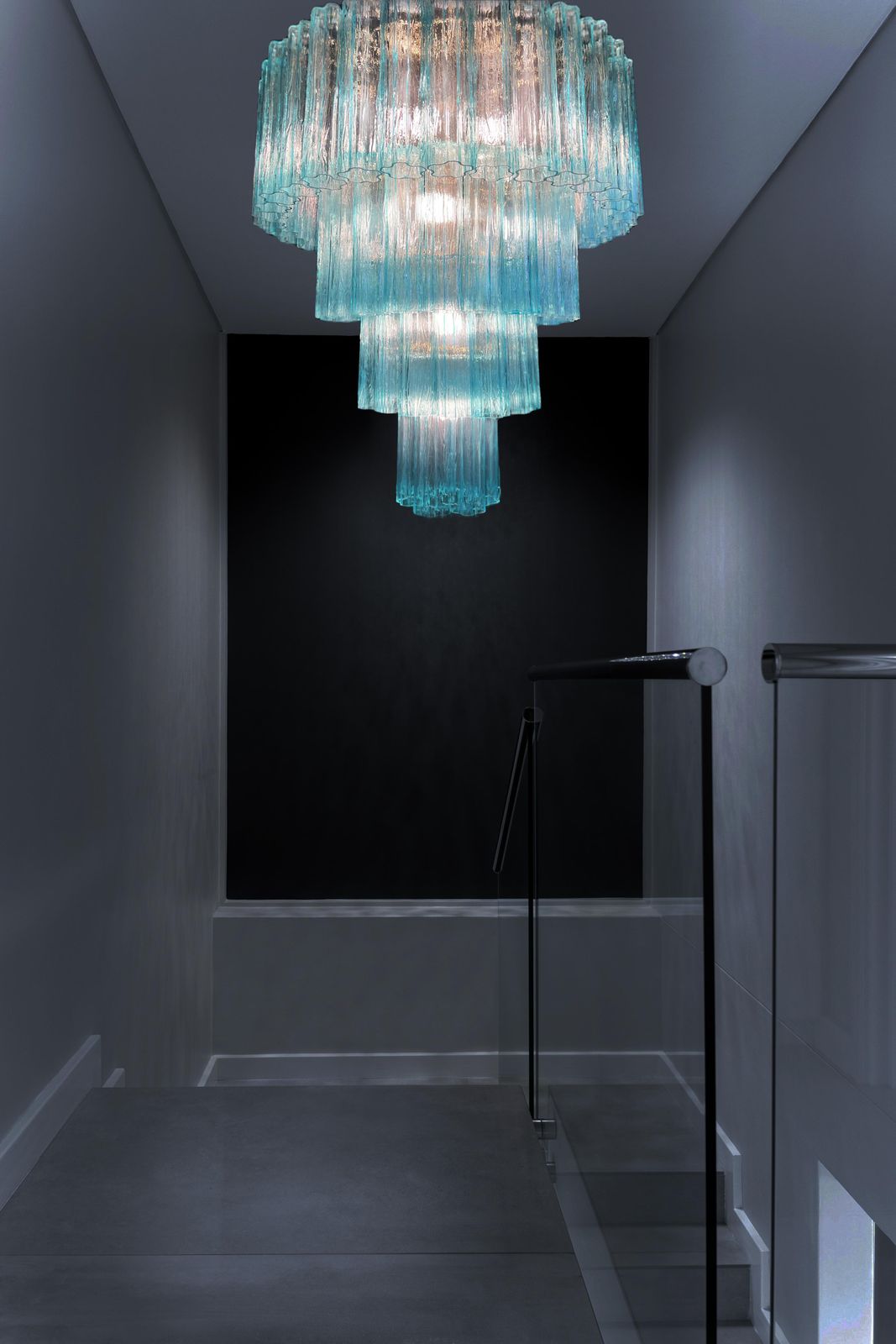 Elegant Italian Blue Chandelier By Valentina Planta, Murano photo 3076.0