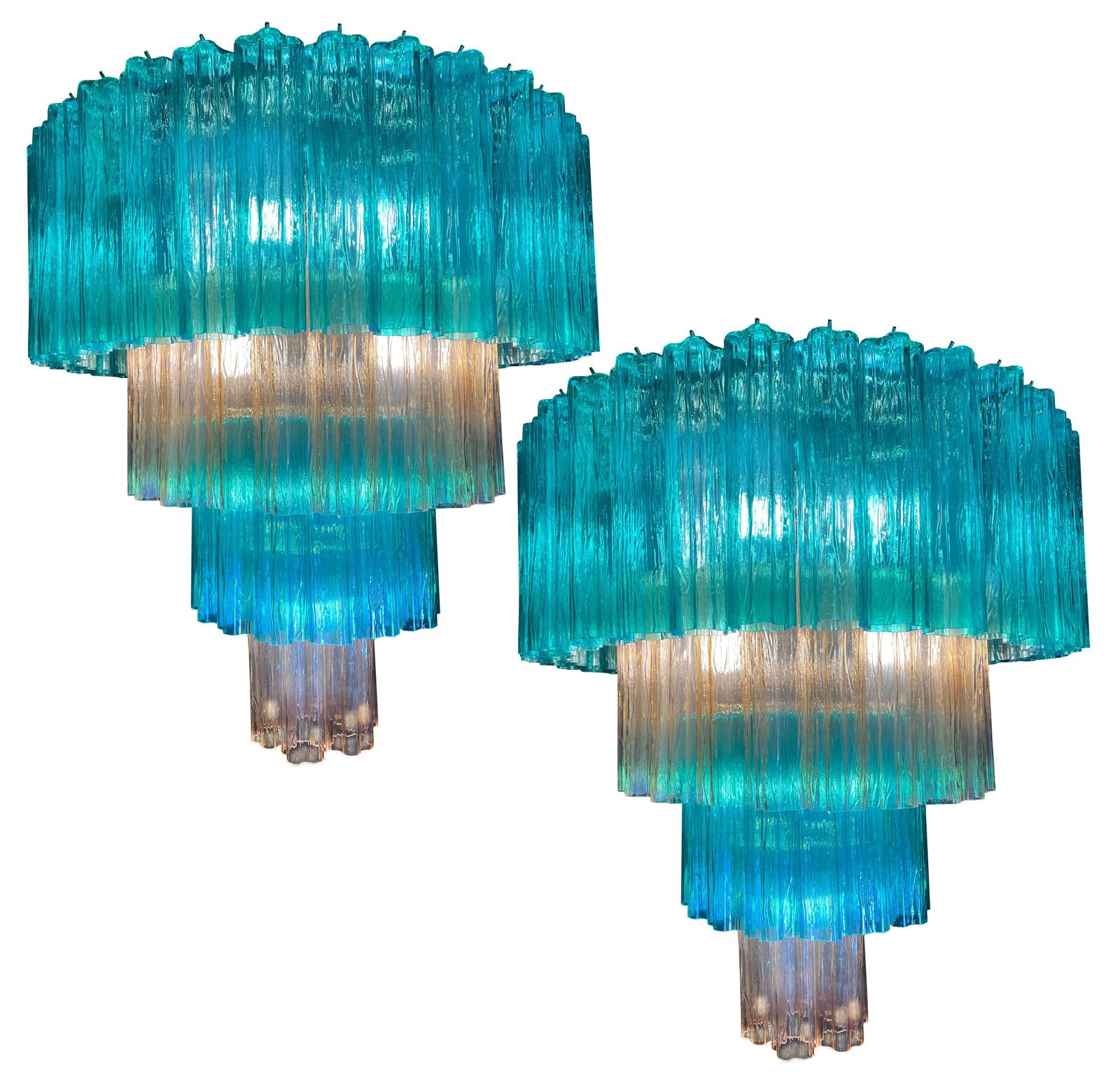 photo buy Charming  Italian Emerald And Gold Chandelier By Valentina Planta, Murano
