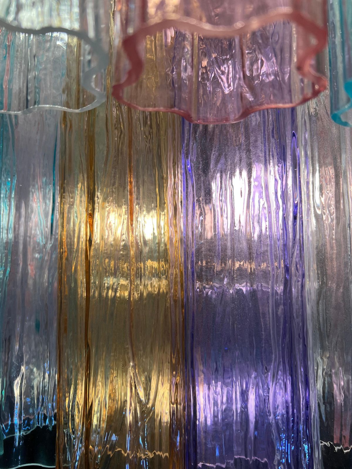 photo vintage Grandiose Multicolor Murano Chandelier By Valentina Planta