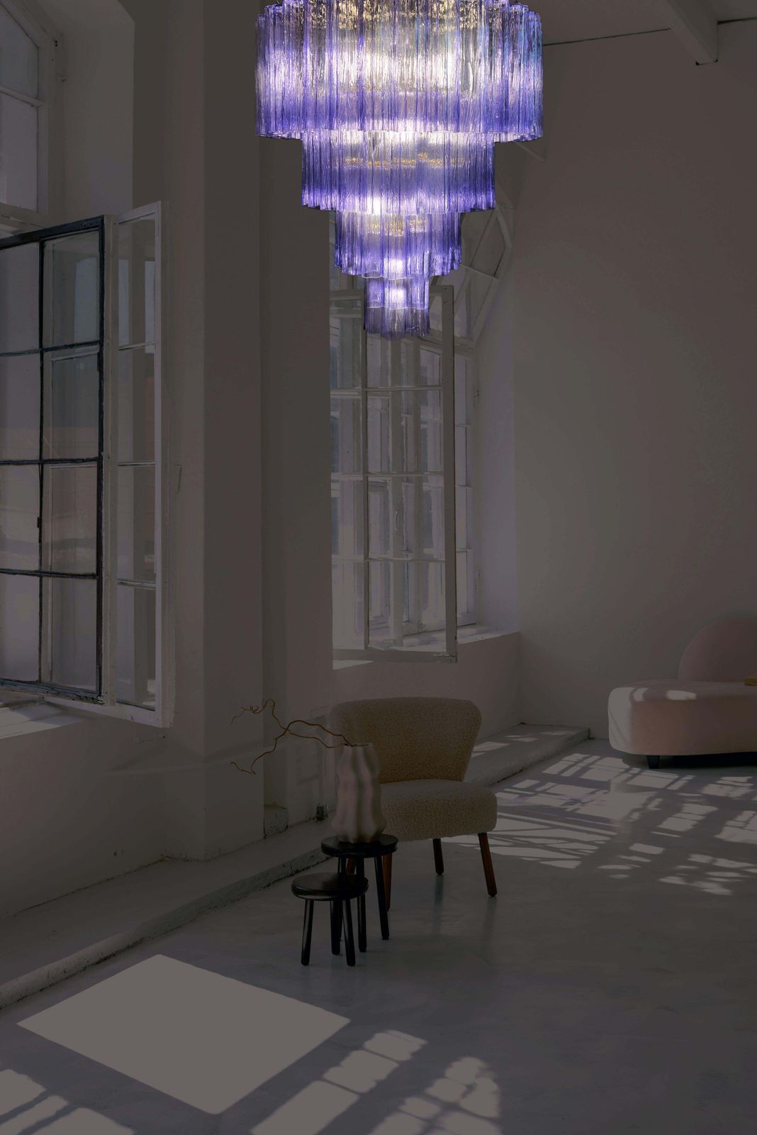 Charming Pair Italian Amethyst Chandeliers By Valentina Planta, Murano photo 7688.0