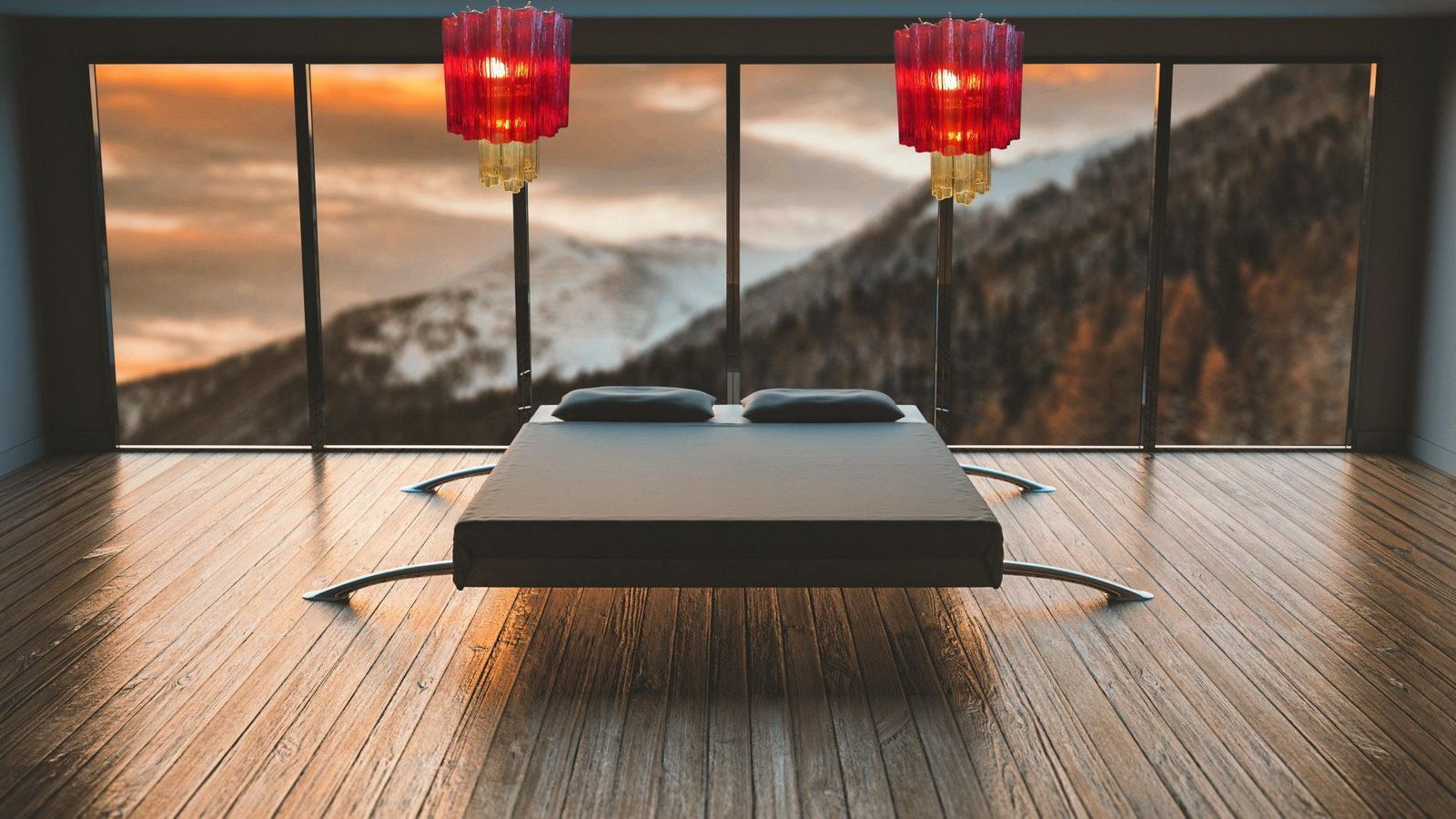 Amazing Red And Gold Chandelier By Valentina Planta, Murano photo Lighting