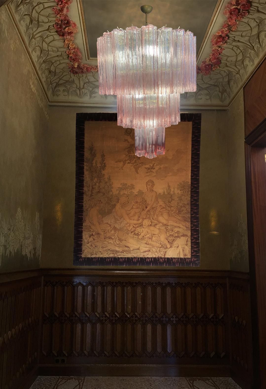 Amazing Italian Pink Chandelier By Valentina Planta, Murano photo buy