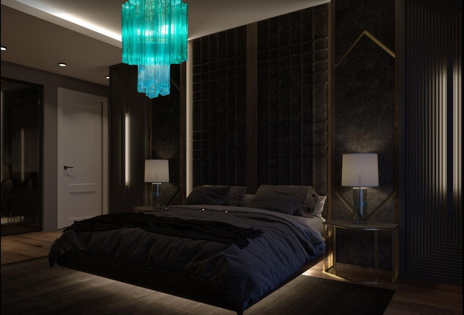 Elegant Italian Emerald Chandelier By Valentina Planta, Murano photo vinterior