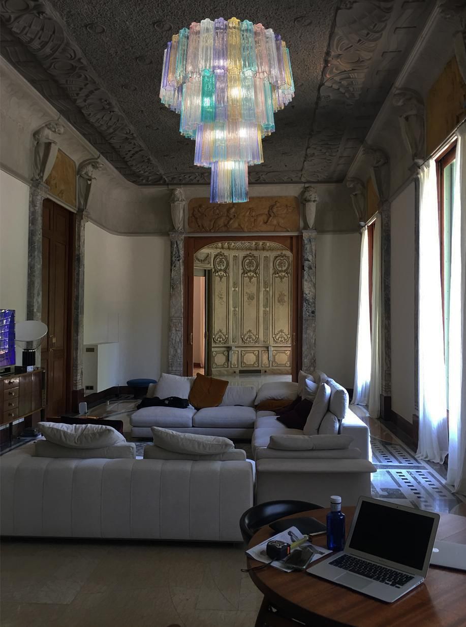 Grandiose Multicolor Murano Chandelier By Valentina Planta photo vinterior