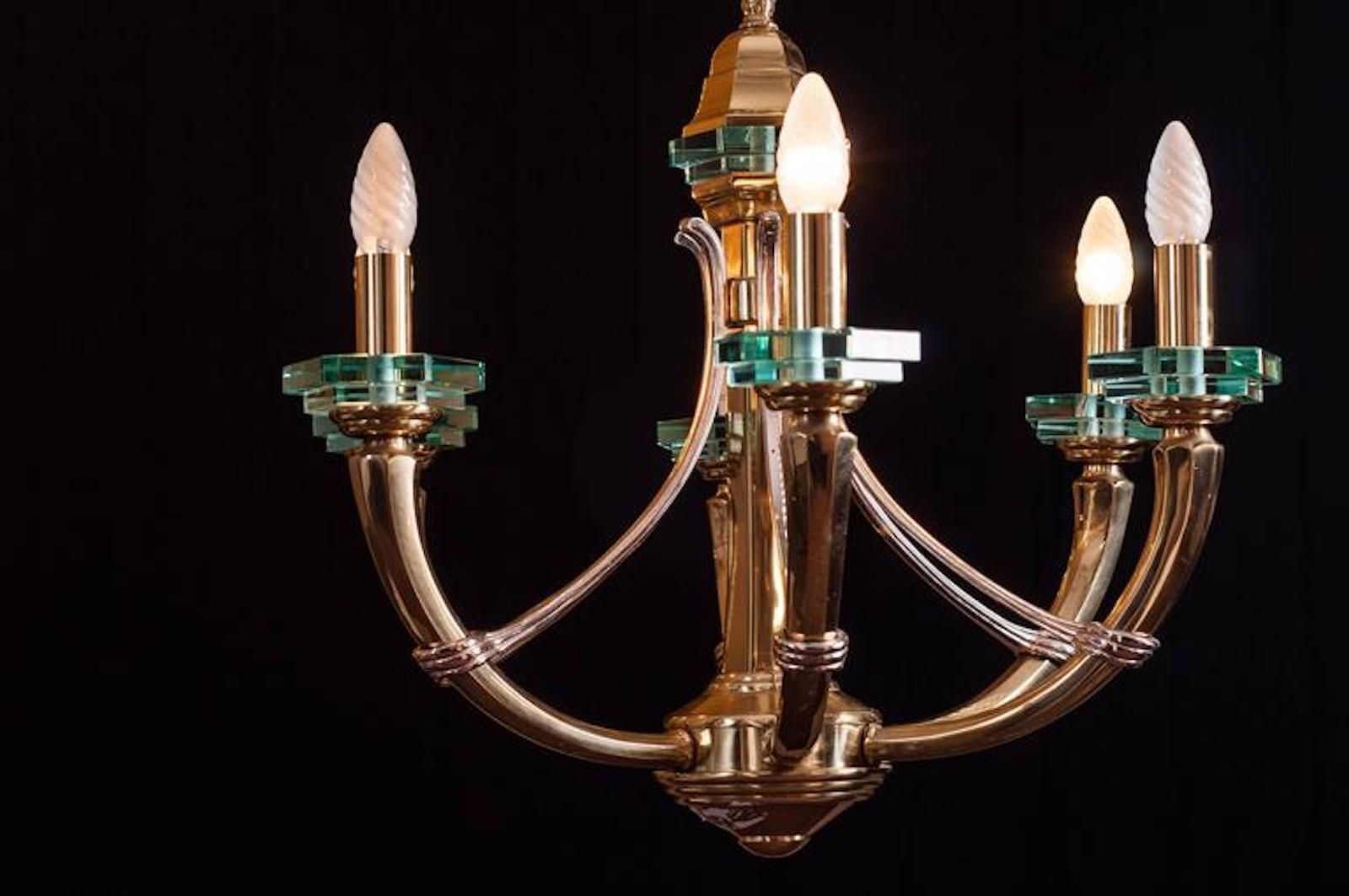 Lovely Chandelier Fontana Arte Style, 1960s photo for sale
