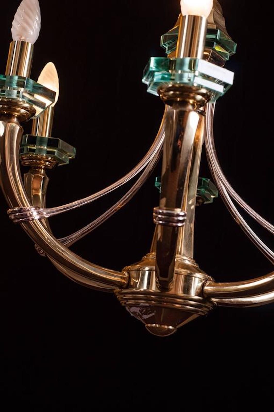 photo furniture Lovely Chandelier Fontana Arte Style, 1960s