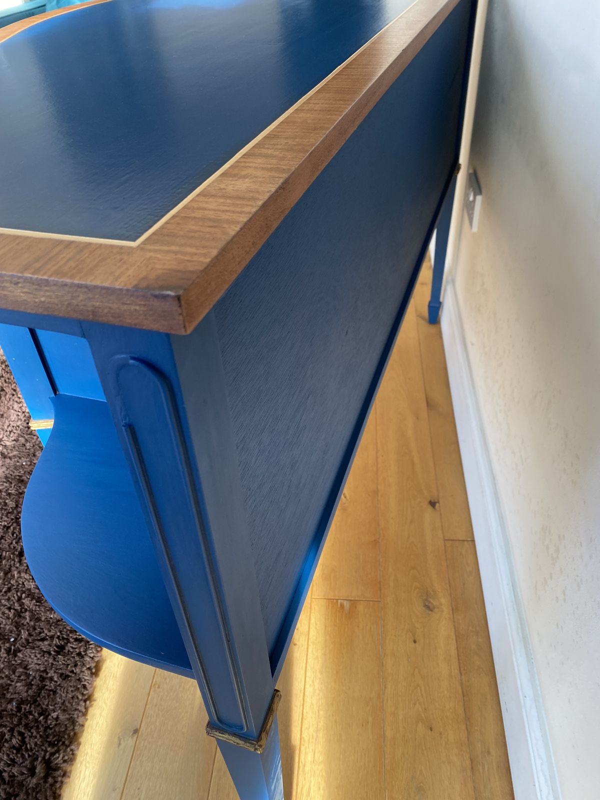 Lovingly Refurbished Vintage Dresser Sideboard With Navy And Gold, Fully Lined Drawers photo vinterior