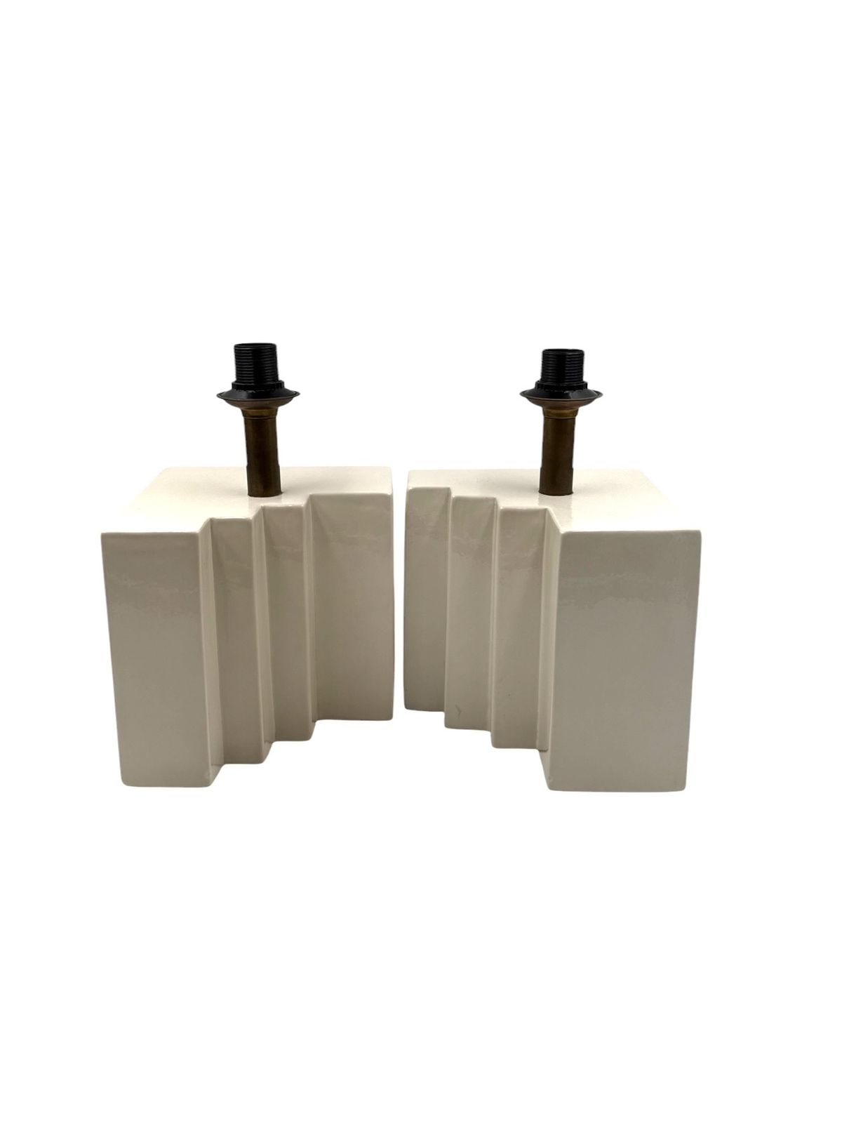 photo vinterior Hollywood Regency Set Of 2 Ceramic Table Lamps, France 1970s
