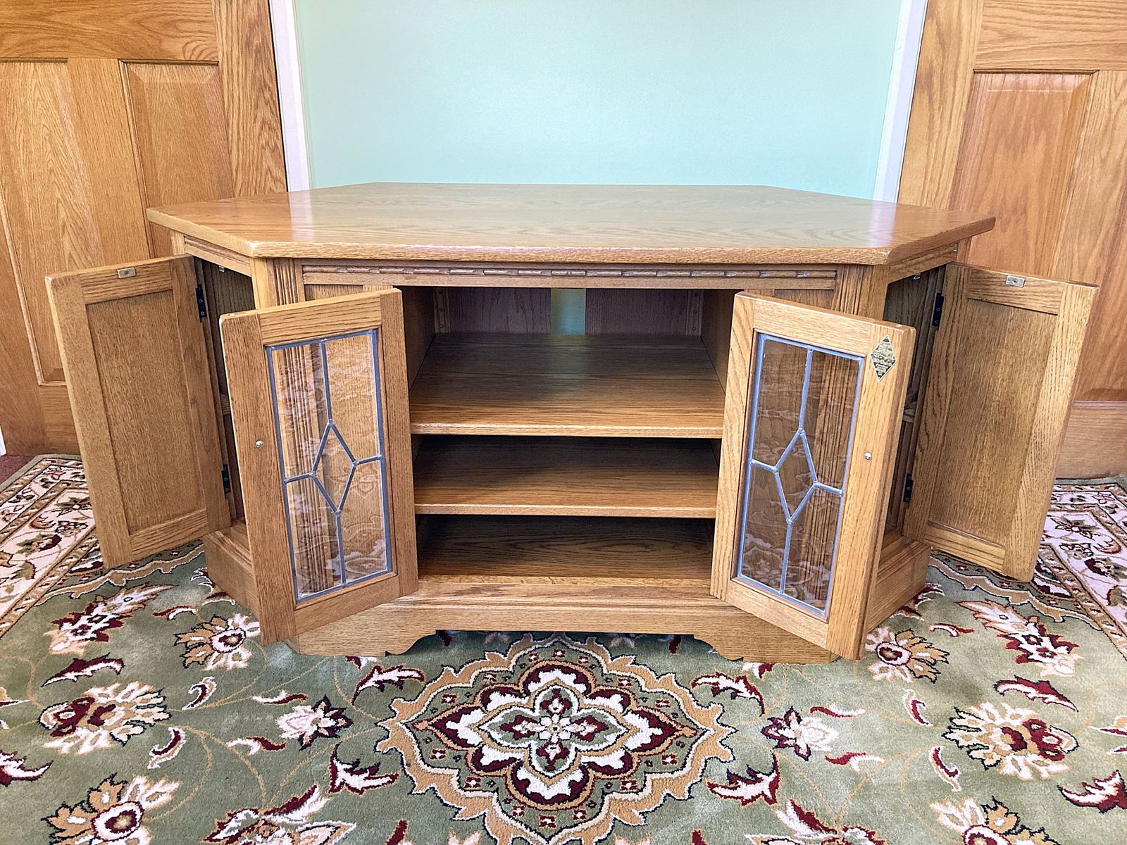 Old Charm Large Tv Cabinet / Stand In Vintage Colour – Model No.2633. photo for sale