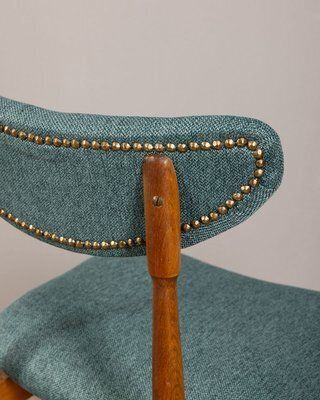 Vintage Italian Chairs In Green Fabric, 1960s, Set Of 4 photo vinterior