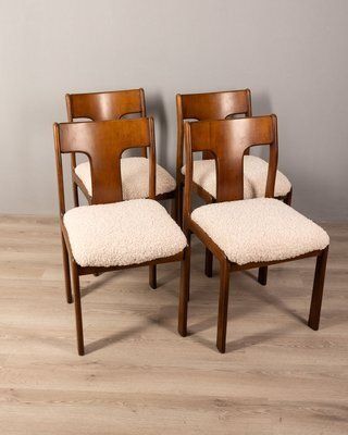 Vintage Italian Chairs In White Fabric, Set Of 4
