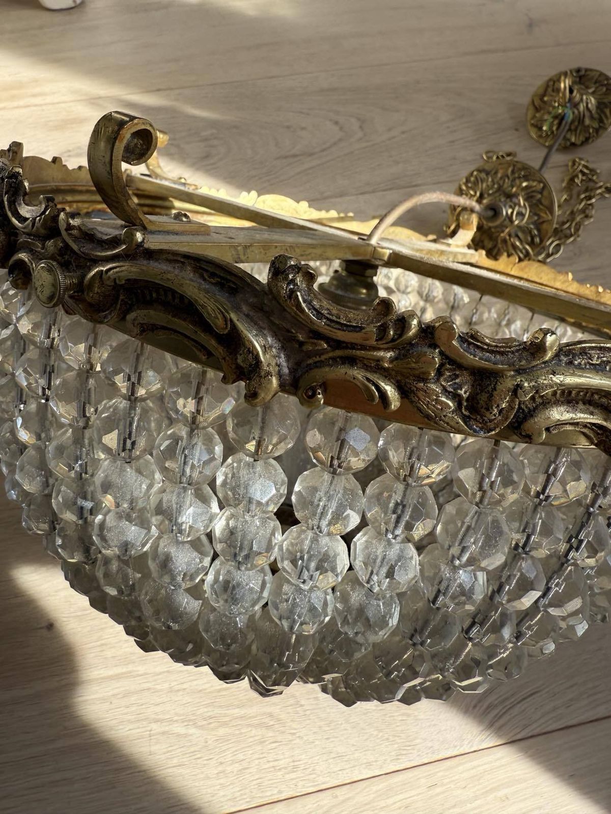 19th Century French Gilded Bronze And Crystal Ornate Chandelier photo furniture