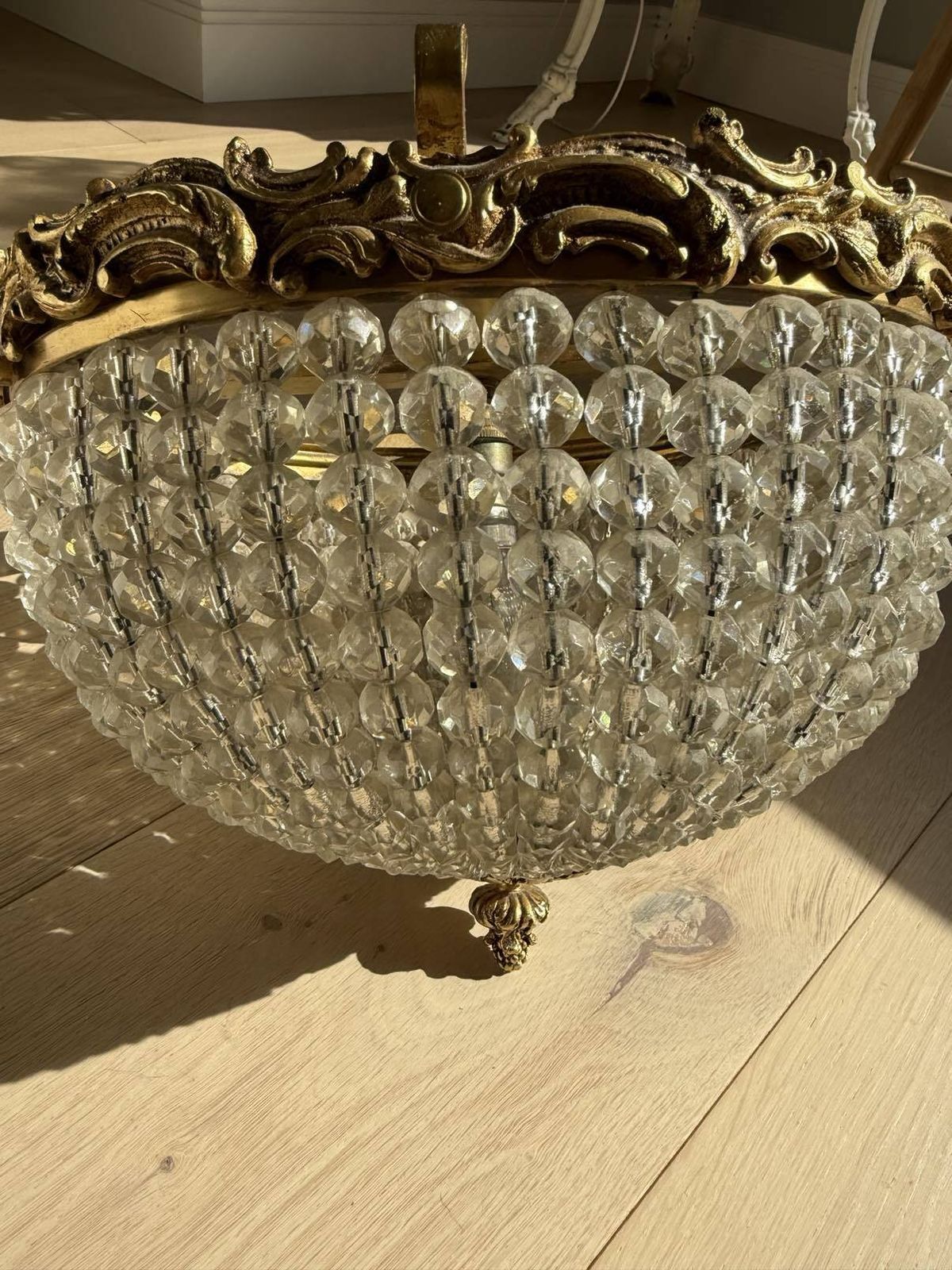 19th Century French Gilded Bronze And Crystal Ornate Chandelier