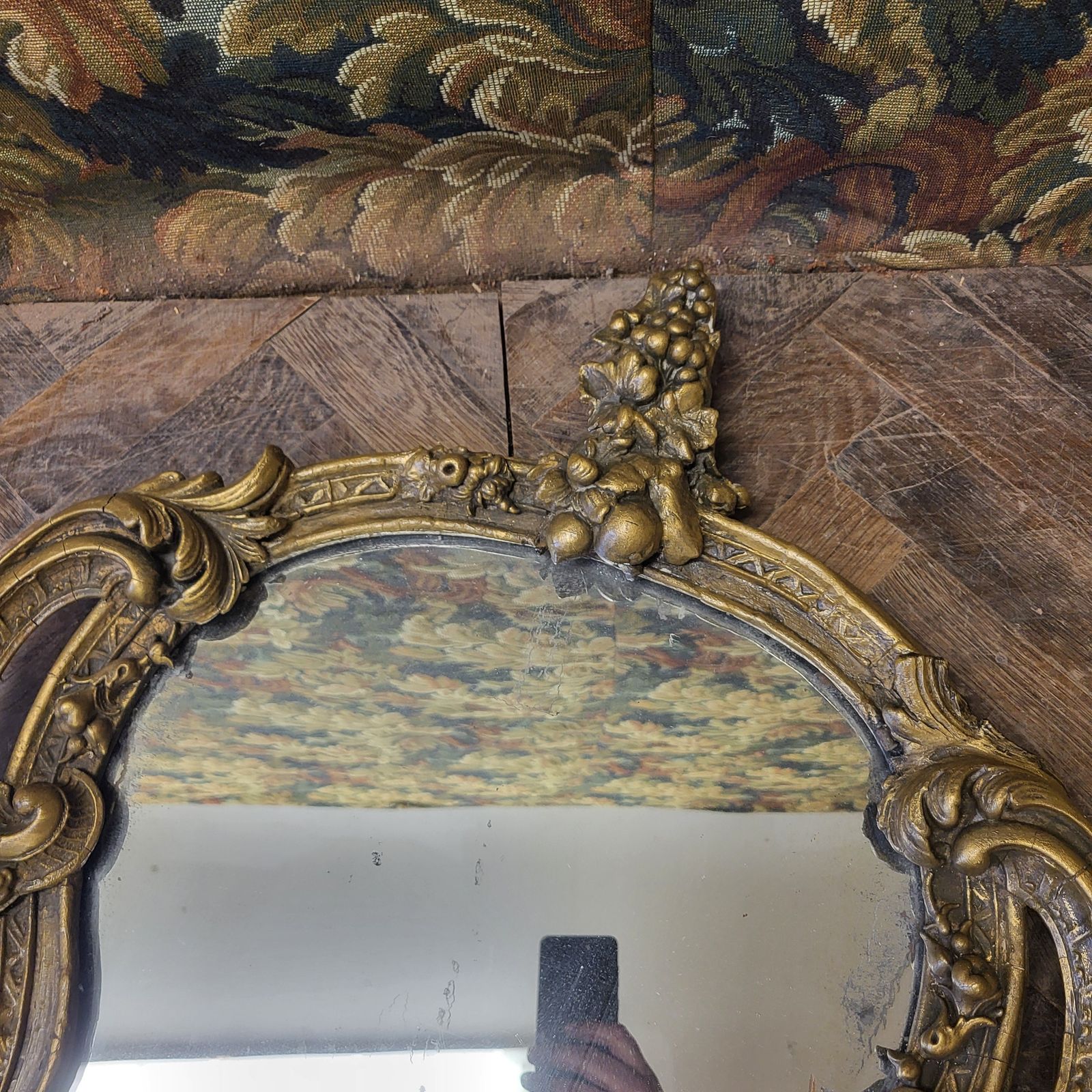 Pair Of French Gilt Composite Mirrors photo vintage