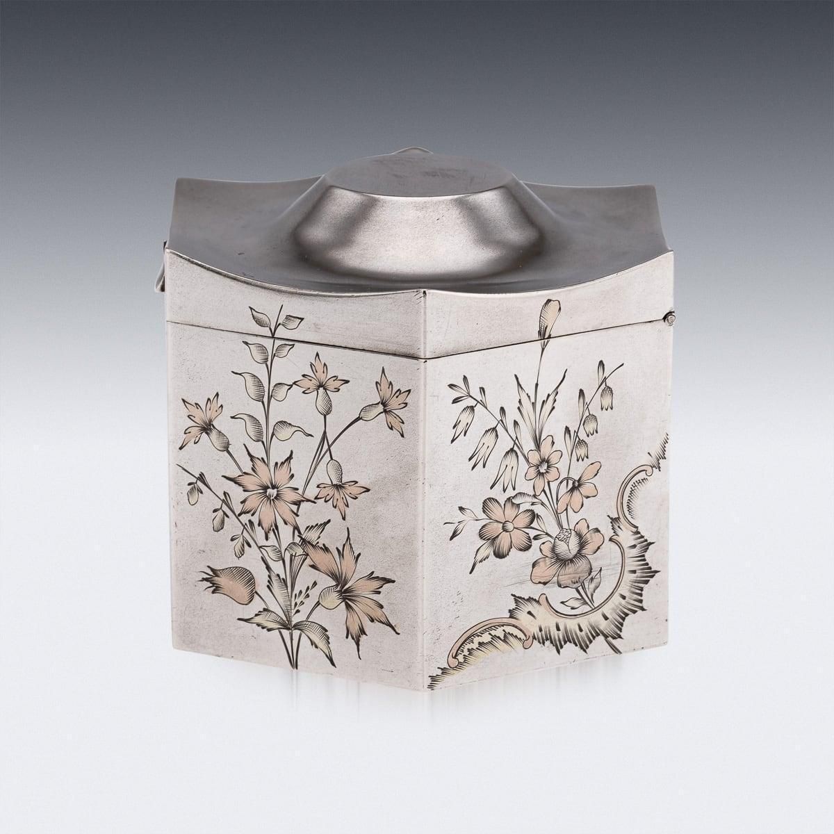 Antique 20th Century Russian Solid Silver Chinoiserie Tea Caddy, Moscow C.1900 photo Home Decor