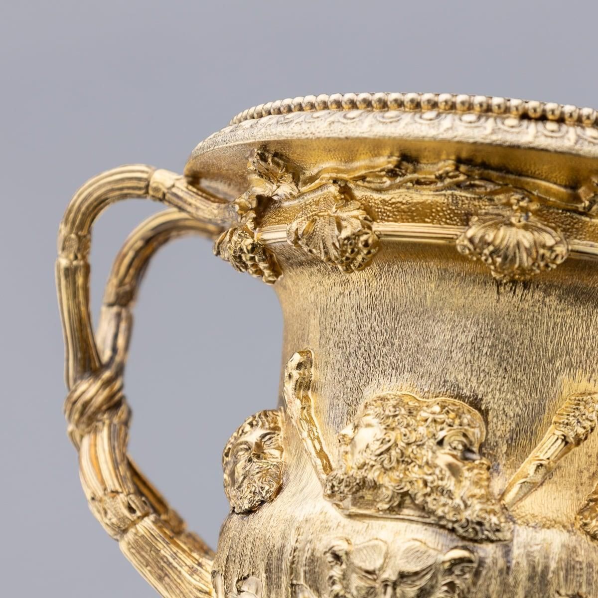 3565.0 20th Century British Pair Of Solid Silver Gilt Warwick Vases, Asprey C.1914 photo