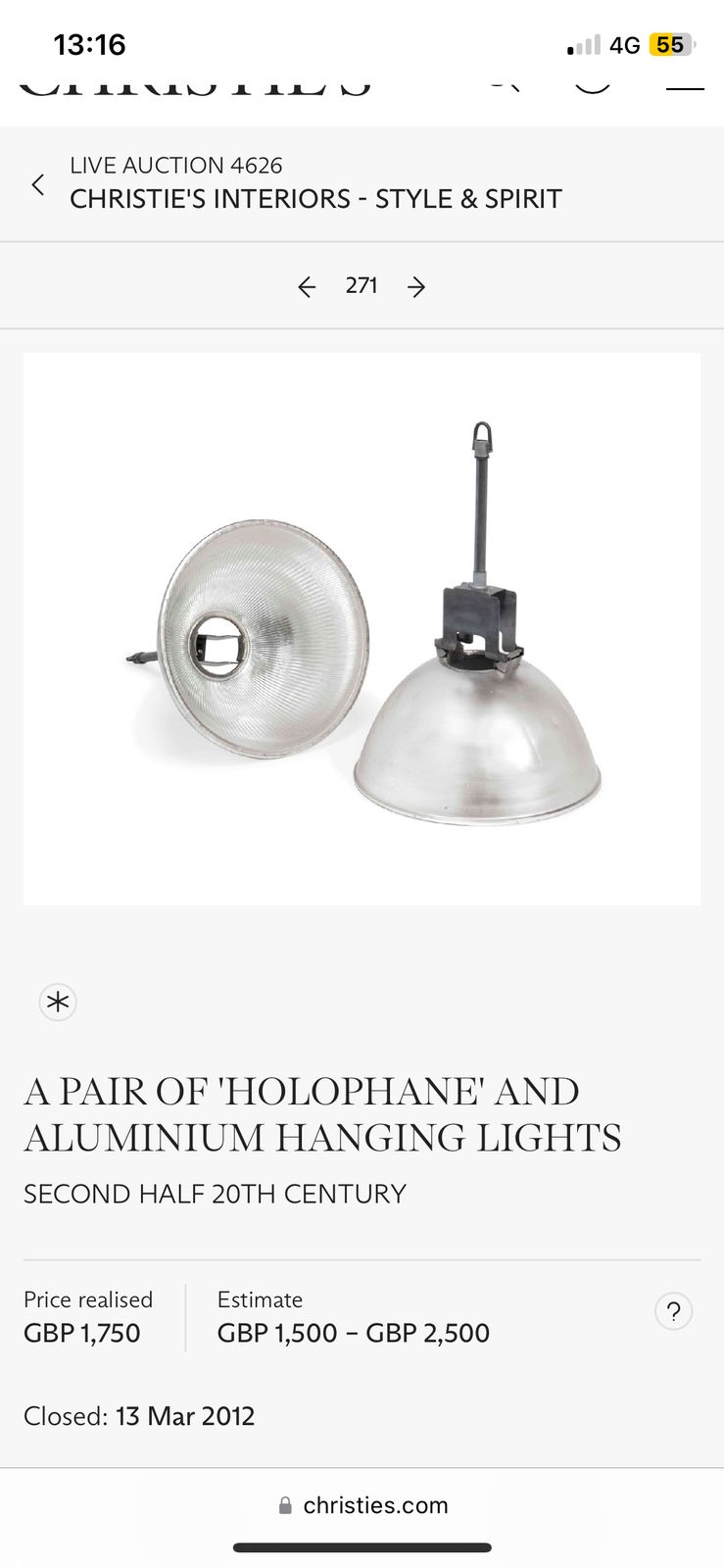 Pair Of Holophane No.6640 Endural Industrial Lamp Shades photo for sale
