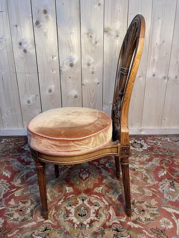 Suite De 6 Chaises « Montgolfière » En Chêne Louis XVI photo Furniture