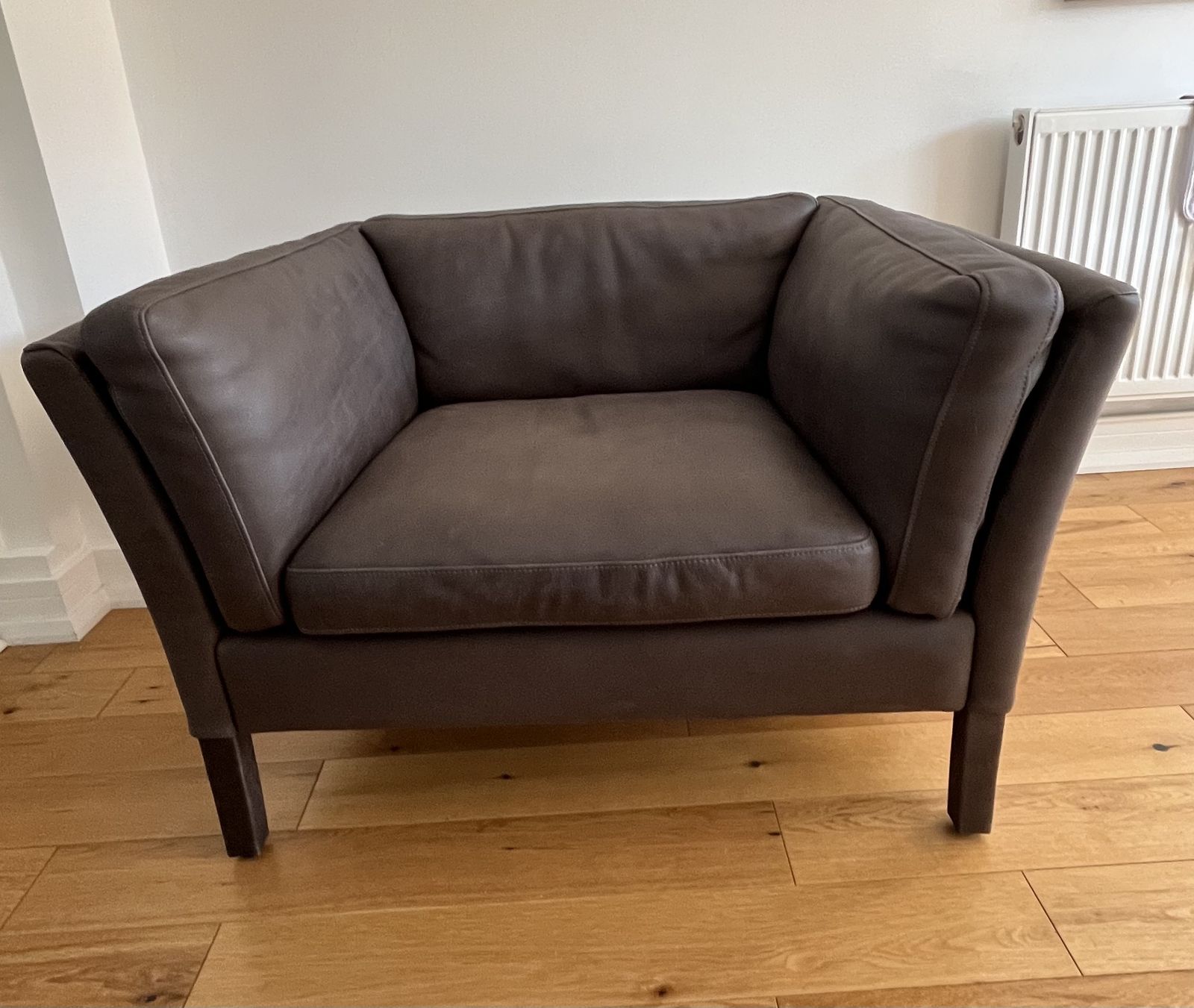 Halo Groucho Leather Armchair Graphite photo for sale