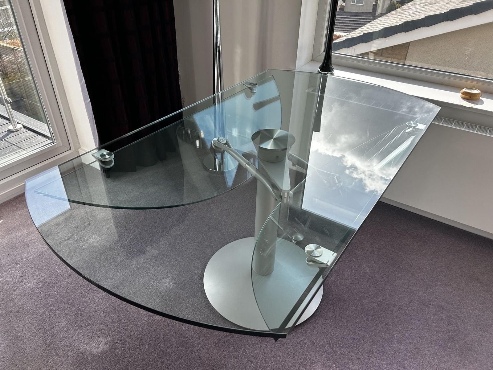 Noas Glass Dining Table And 6 Noas Glisette Dining Chairs photo vintage
