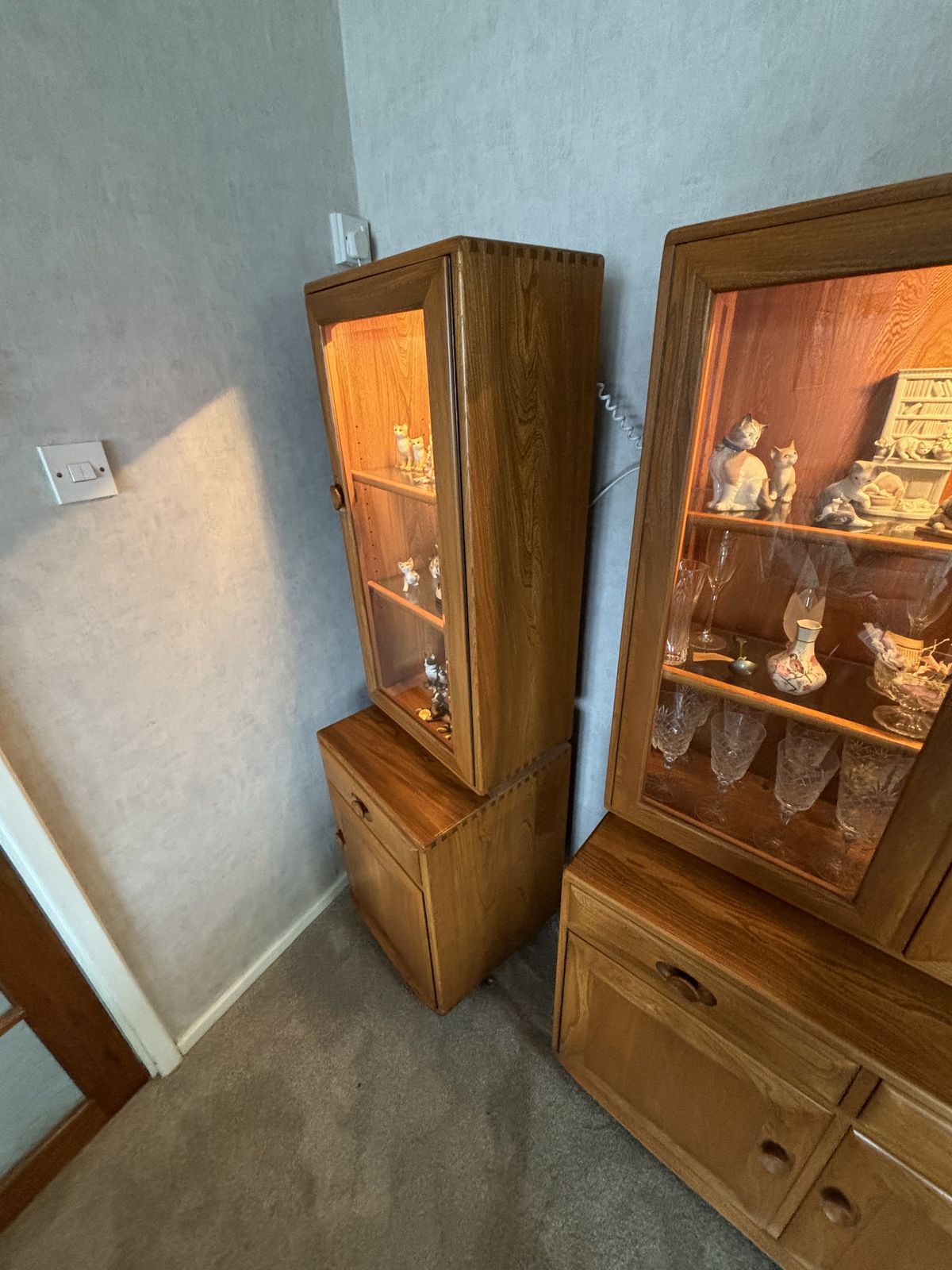 Errol Windsor Matching Double And Single Display Cabinets photo furniture