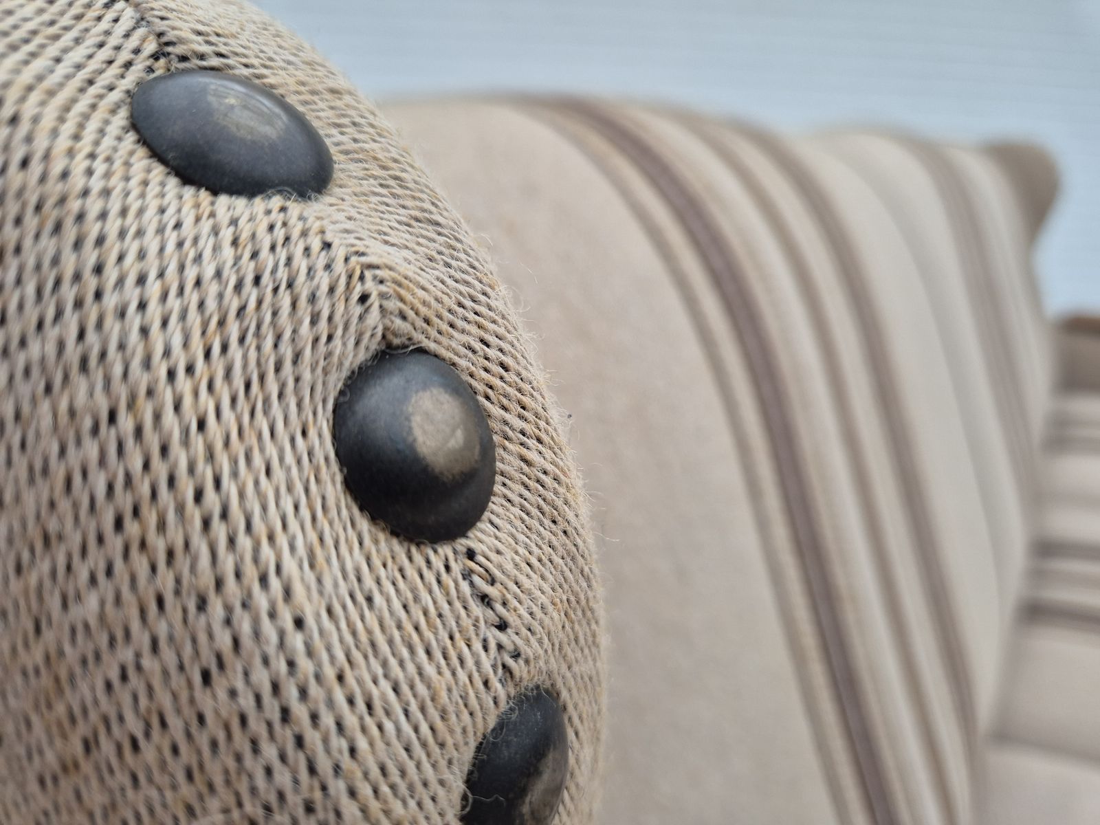 1970s, Danish 3 Seater Sofa, Furniture Wool Fabric, Oak Wood, Original Condition. photo 1850.0