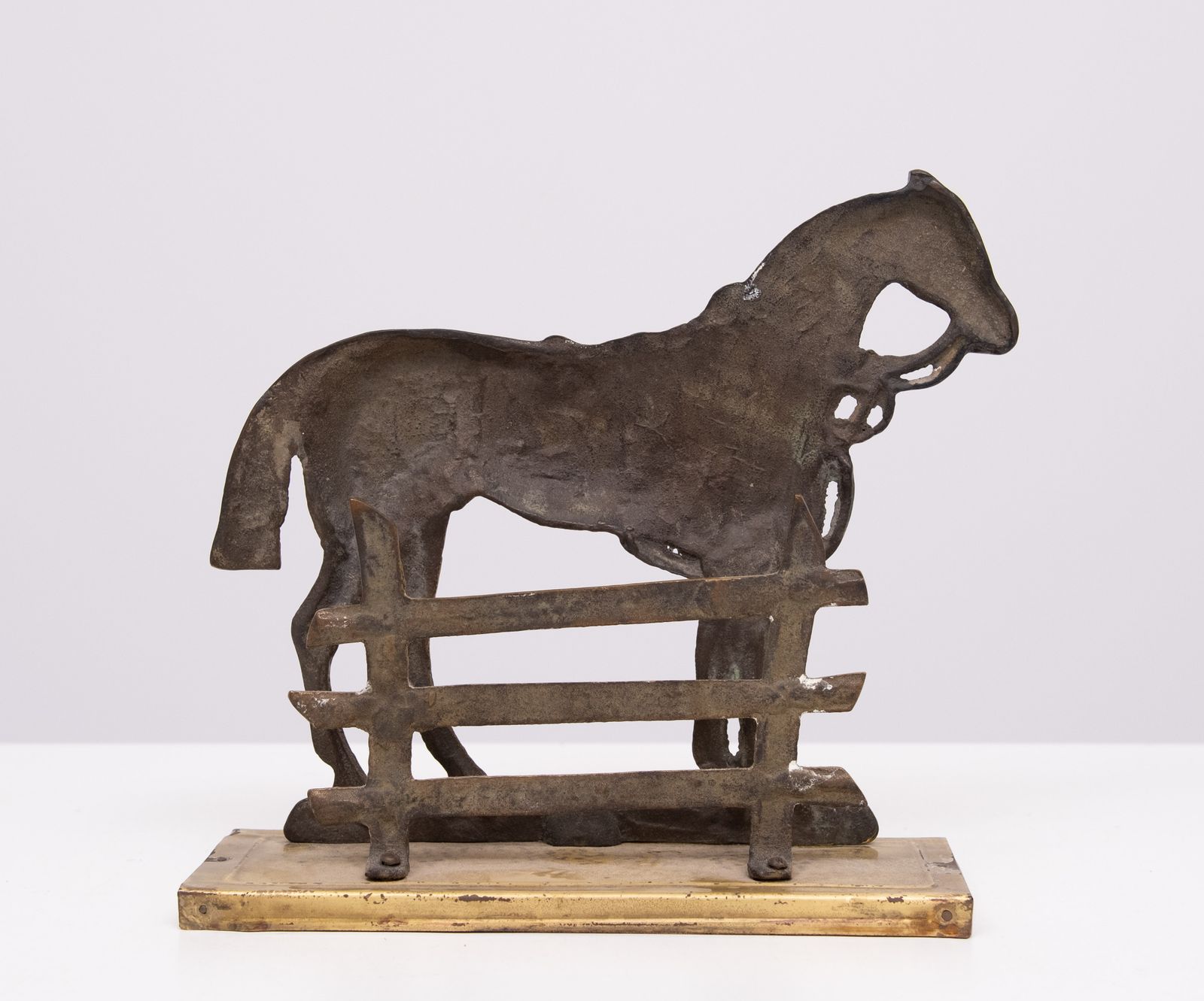 Very Nice Brass Letter Holder .Horse For A Fence . 1950s photo buy