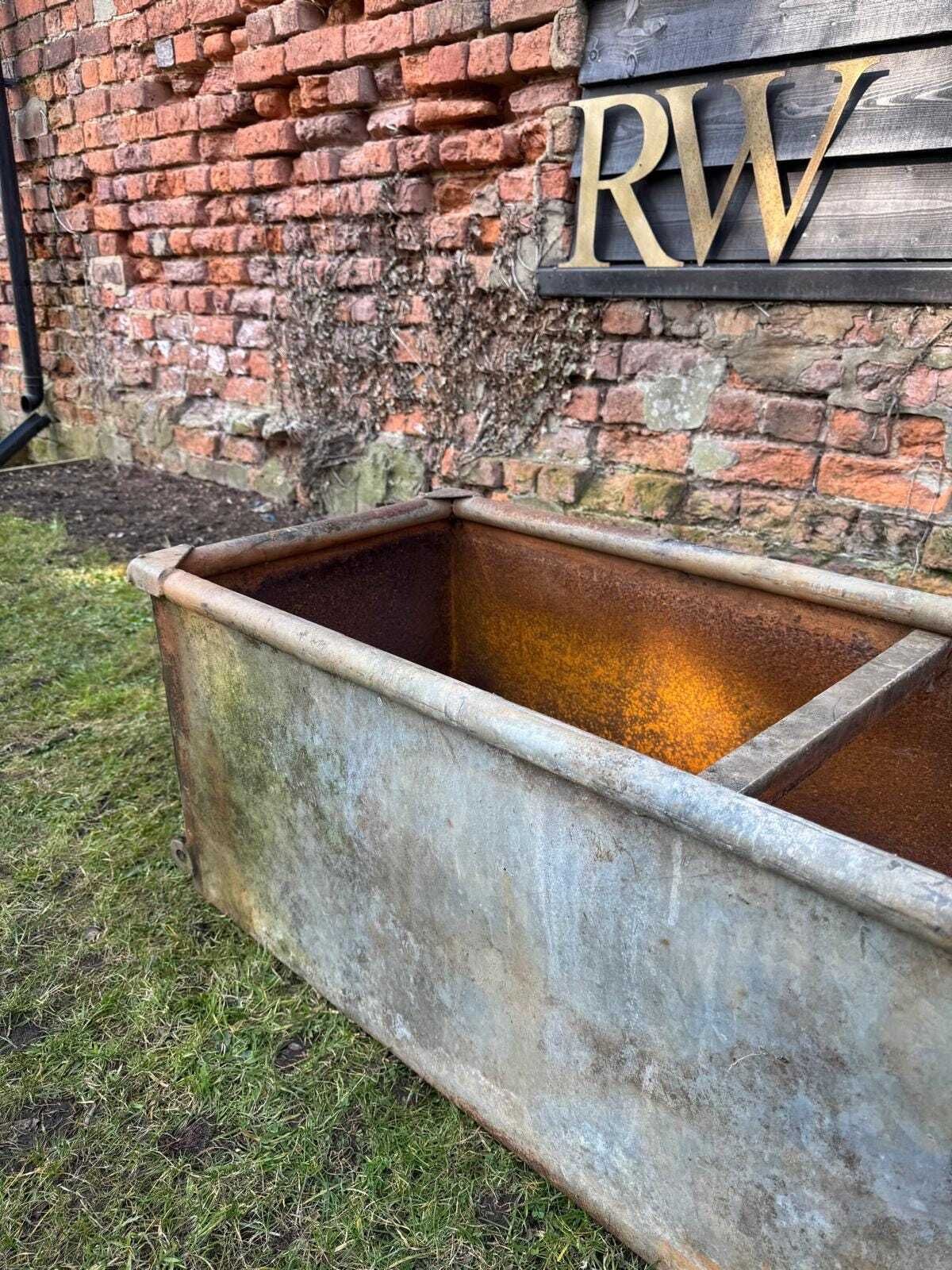 Vintage Galvanised Trough Planter / Raised Bed Plant Tree Shrub Herb Pot Cc photo for sale