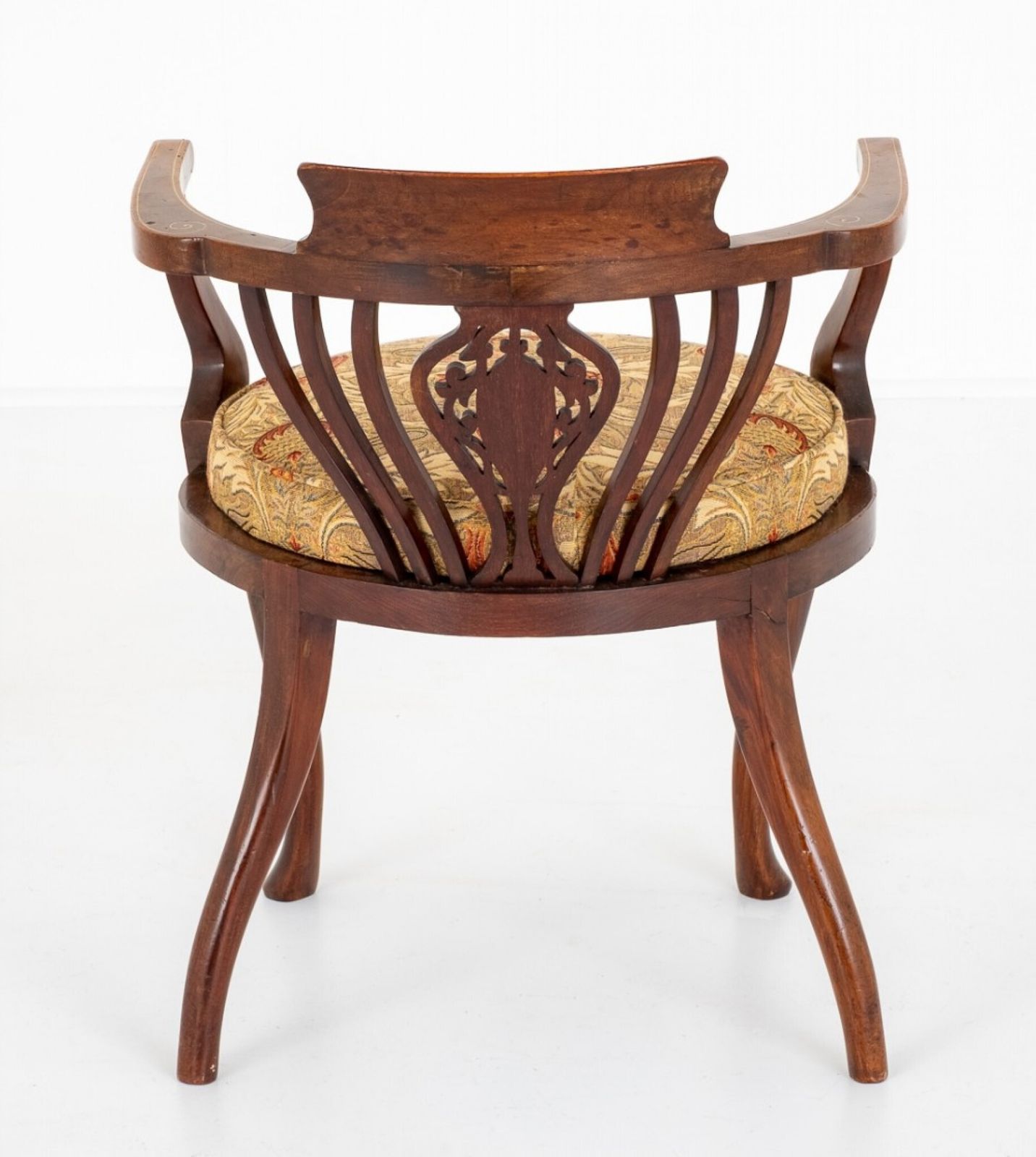 Victorian Tub Chair Marquetry Inlay 1880 photo buy