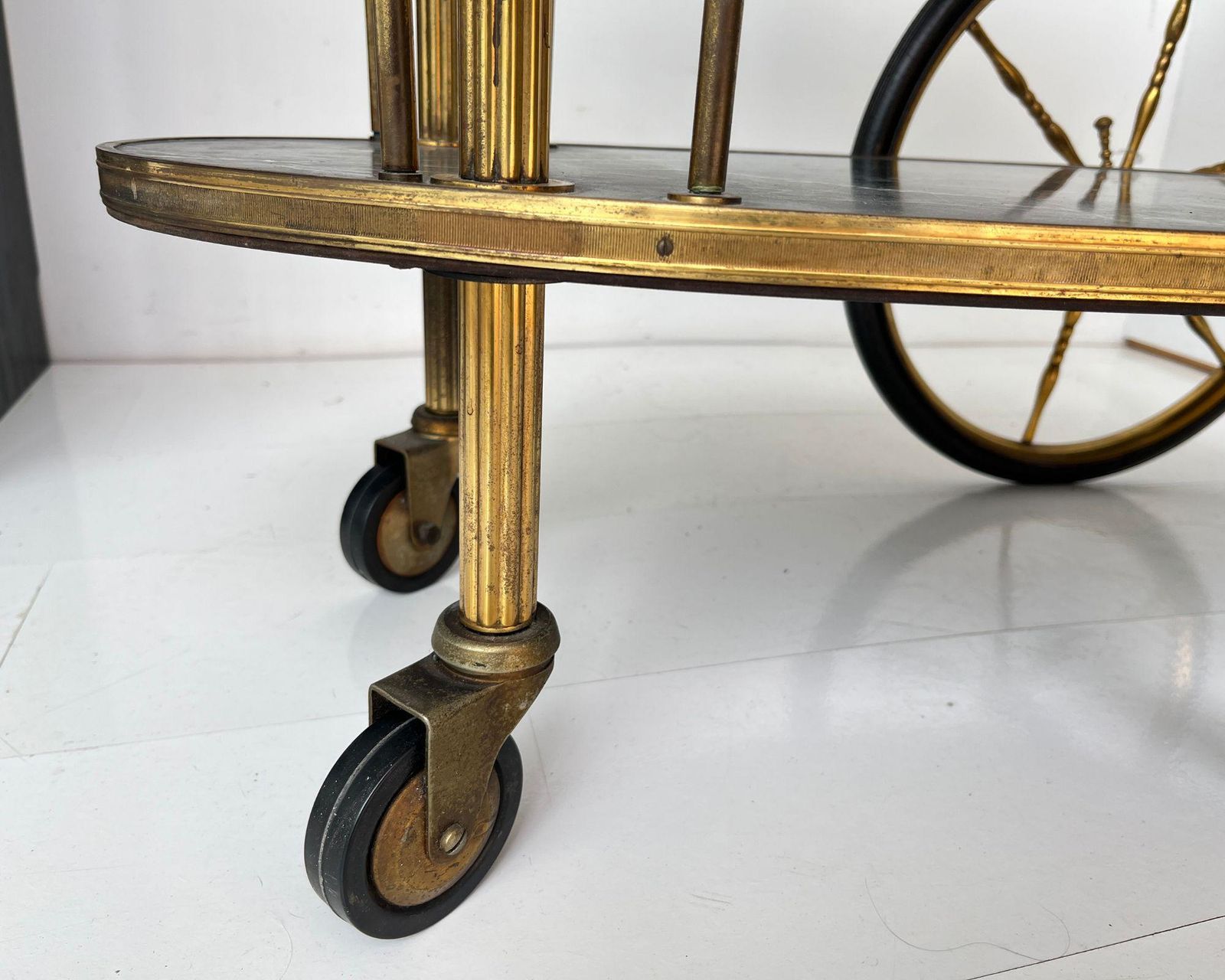 photo furniture Brass Bar Cart French | Green Marble Decor | Restaurant Hotel