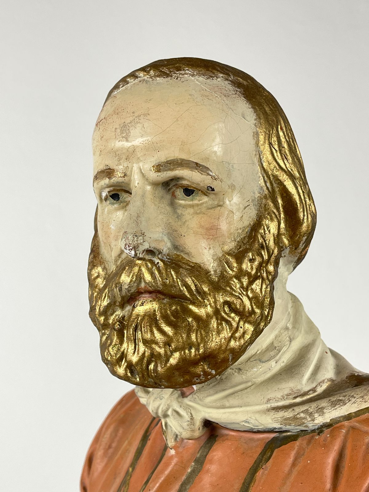 Groot antiek gipsen beeld Giuseppe Garibaldi, Italië, 1910–1920 photo Kunst