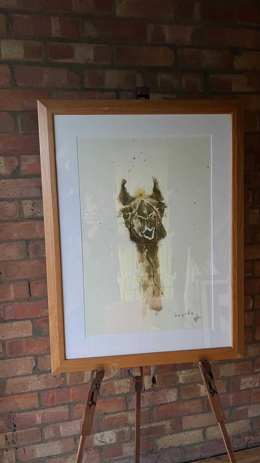photo for sale Large Signed And Framed Giclee Print Of "Give Us A Kiss" Painting By Anna Wright