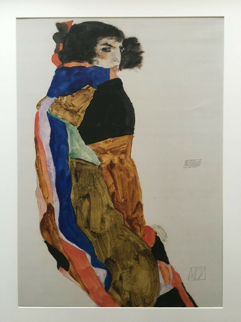Extra Large Mid Century Artist Egon Schiele Canvas Mix Wall Art photo for sale